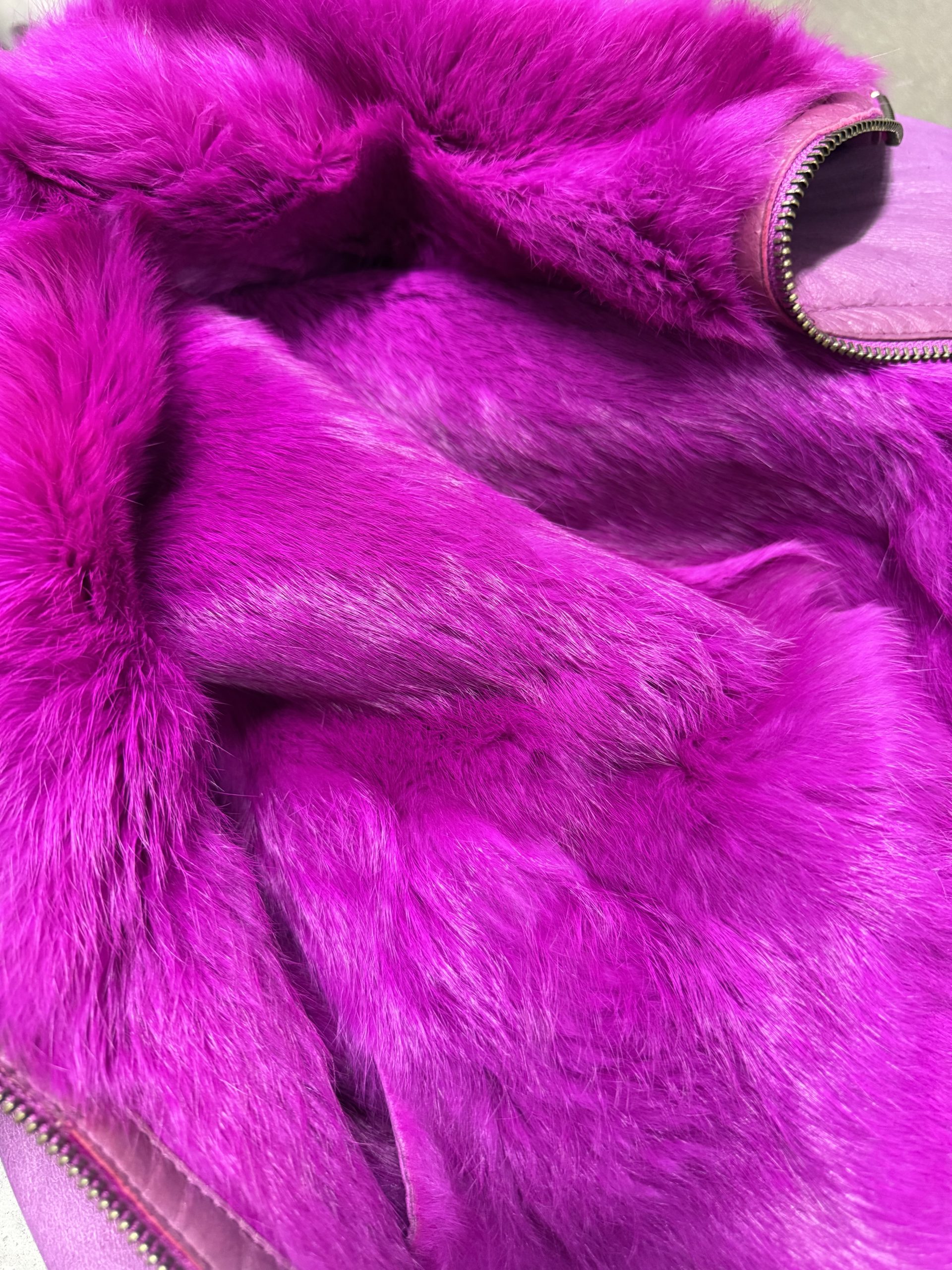 Versace Fuchsia Rabbit Fur Shearling Jacket Versace Fuchsia Rabbit Fur Shearling Jacket