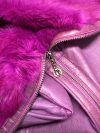 Versace Fuchsia Rabbit Fur Shearling Jacket Versace Fuchsia Rabbit Fur Shearling Jacket