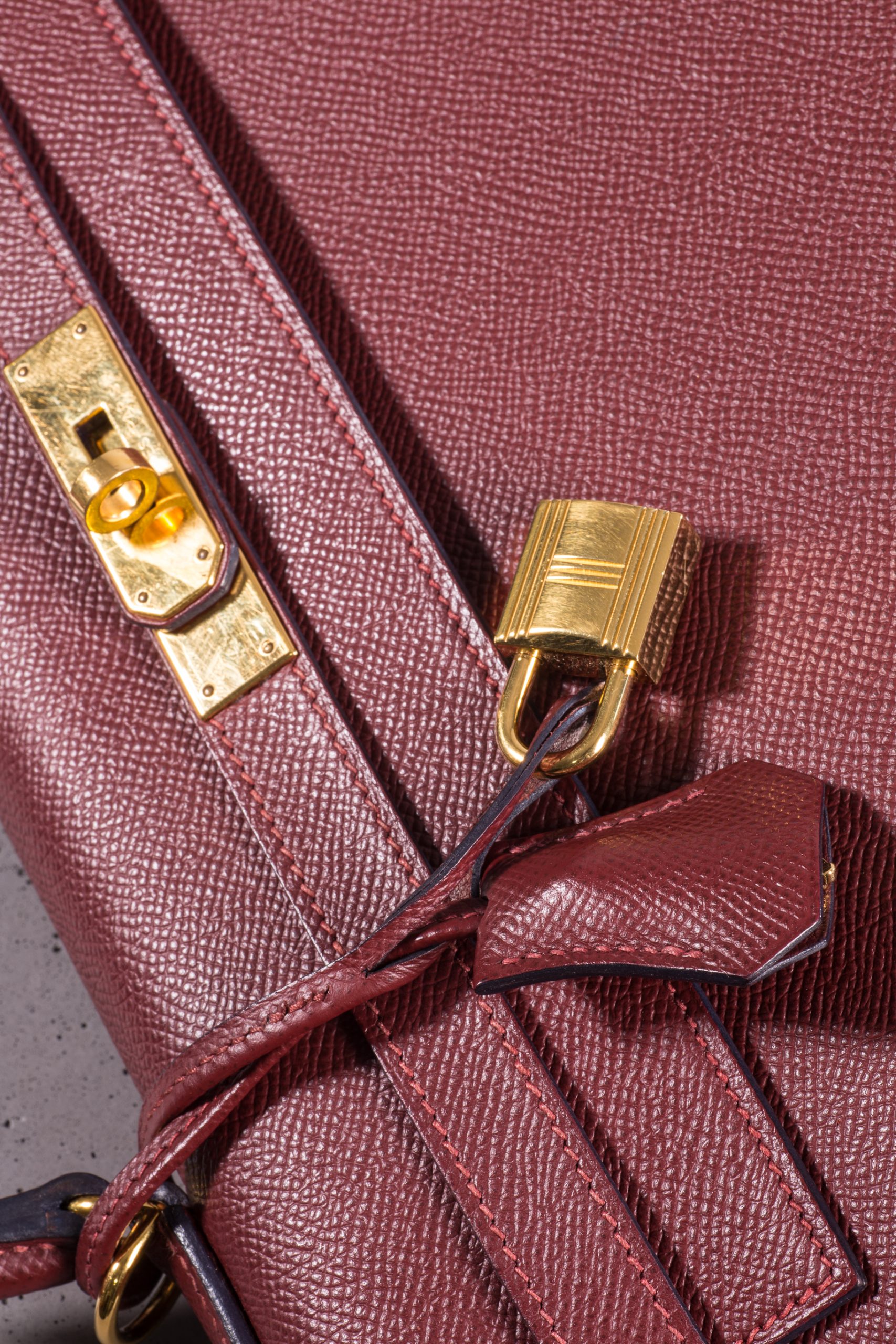 Hermes Kelly Epsom burgundy 35 cm