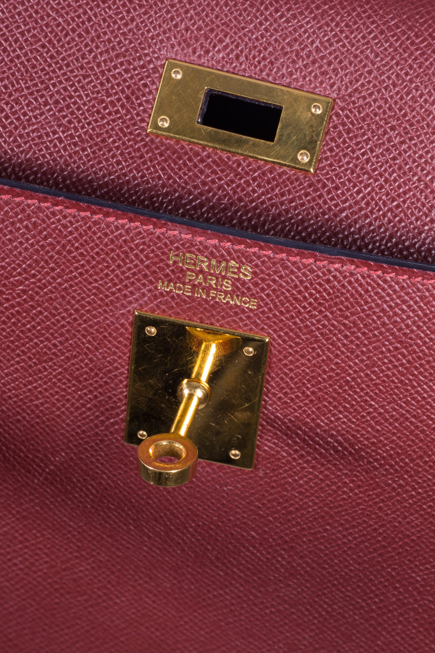 Hermes Kelly Epsom burgundy 35 cm
