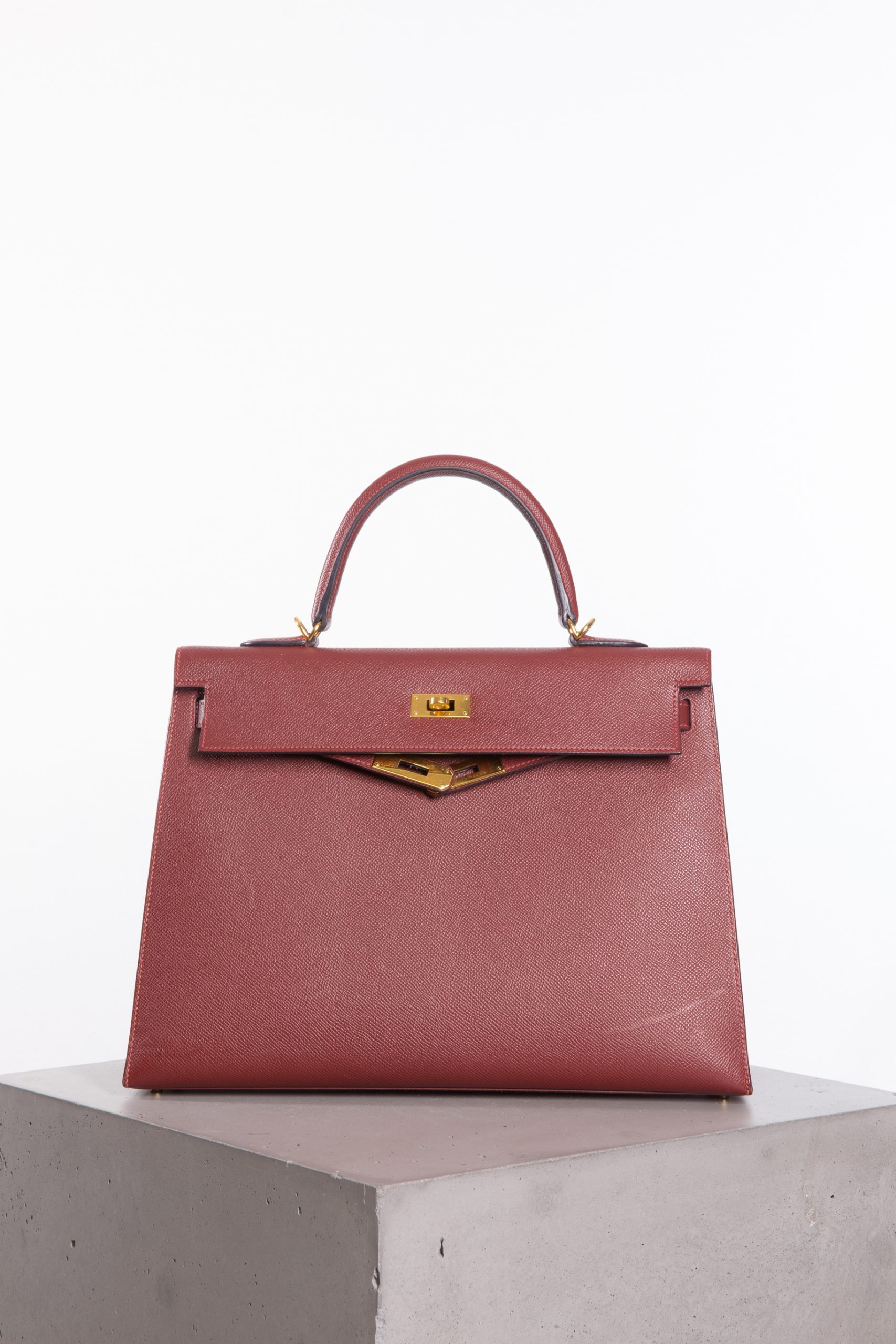 Hermes Kelly Epsom burgundy 35 cm
