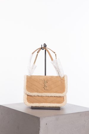 Saint Laurent Niki Medium Monogram Shearling Bag