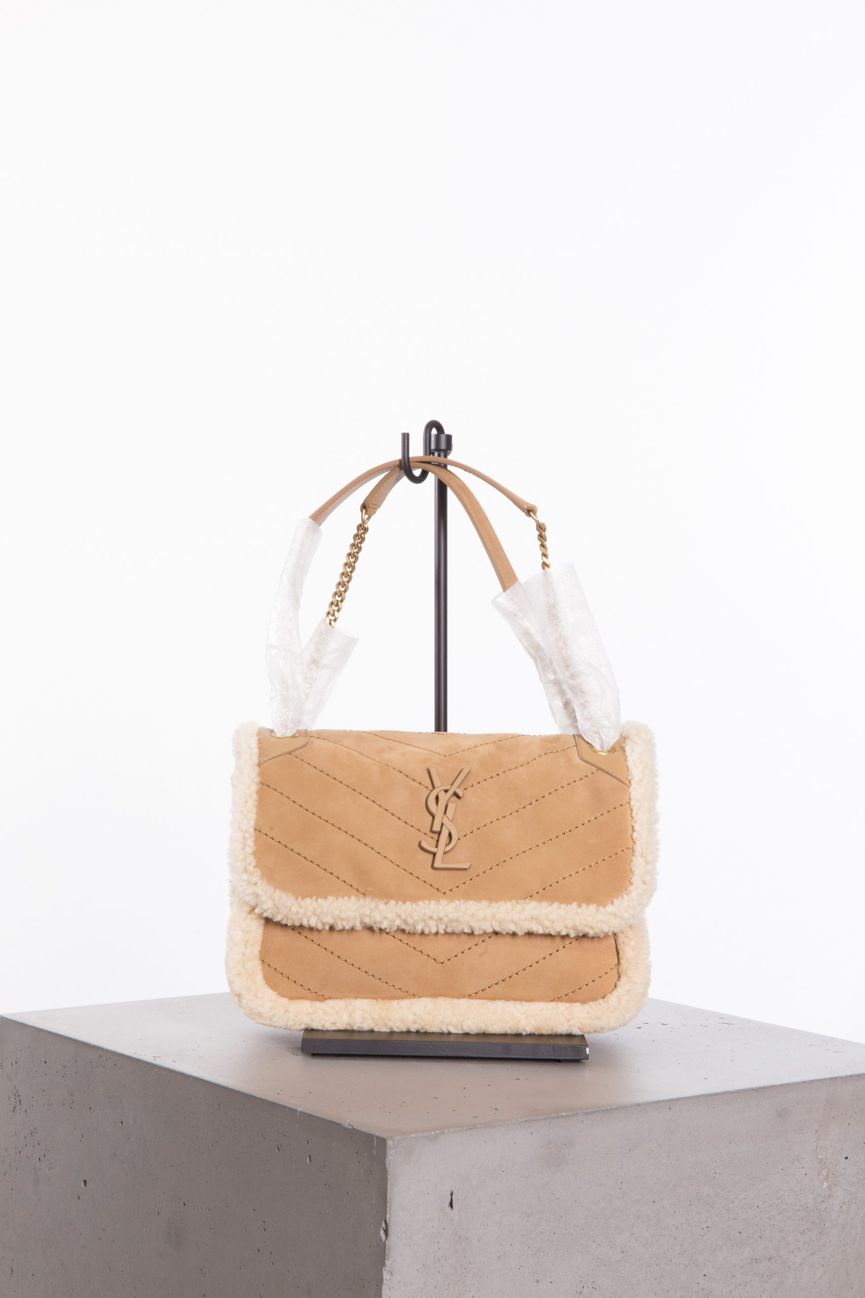 Saint Laurent Niki Medium Monogram Shearling Bag