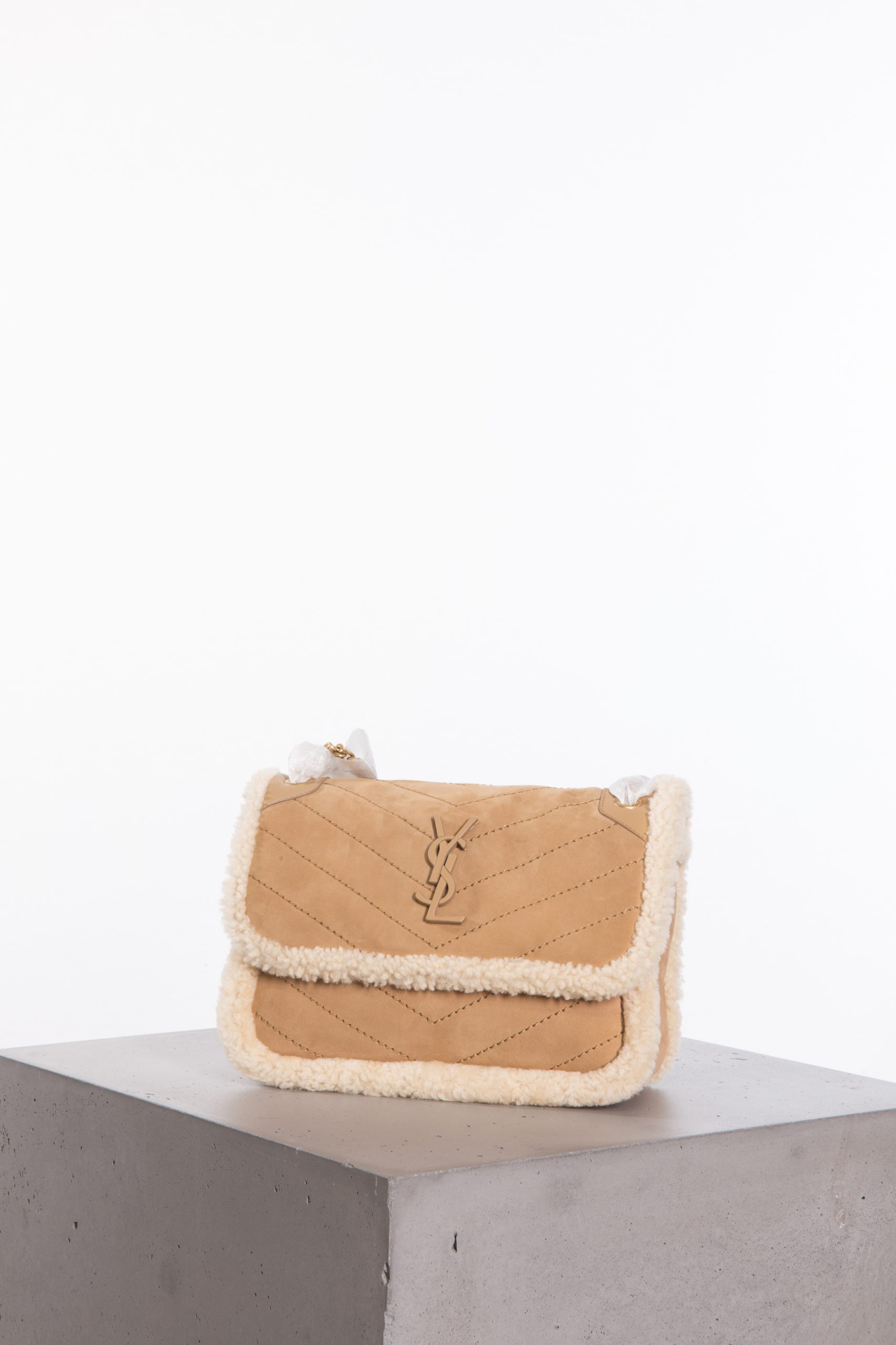 Saint Laurent Niki Medium Monogram Shearling Bag