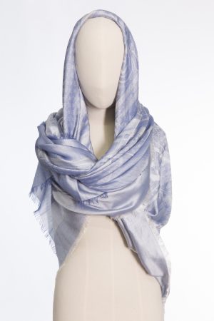 Louis Vuitton Monogram Silk–Cashmere Shawl in Light Blue