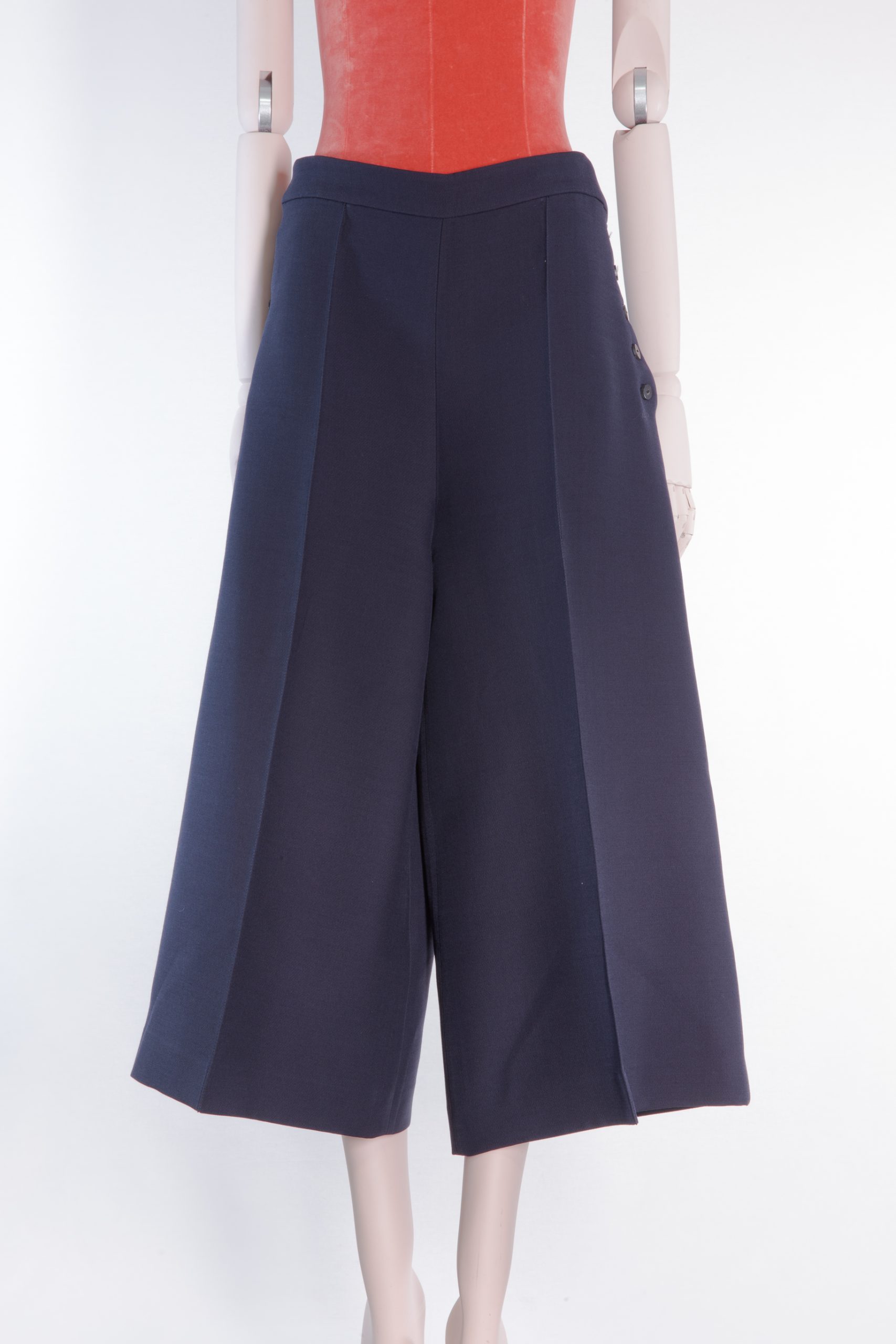 Christian Dior Cropped Wool & Silk Trousers