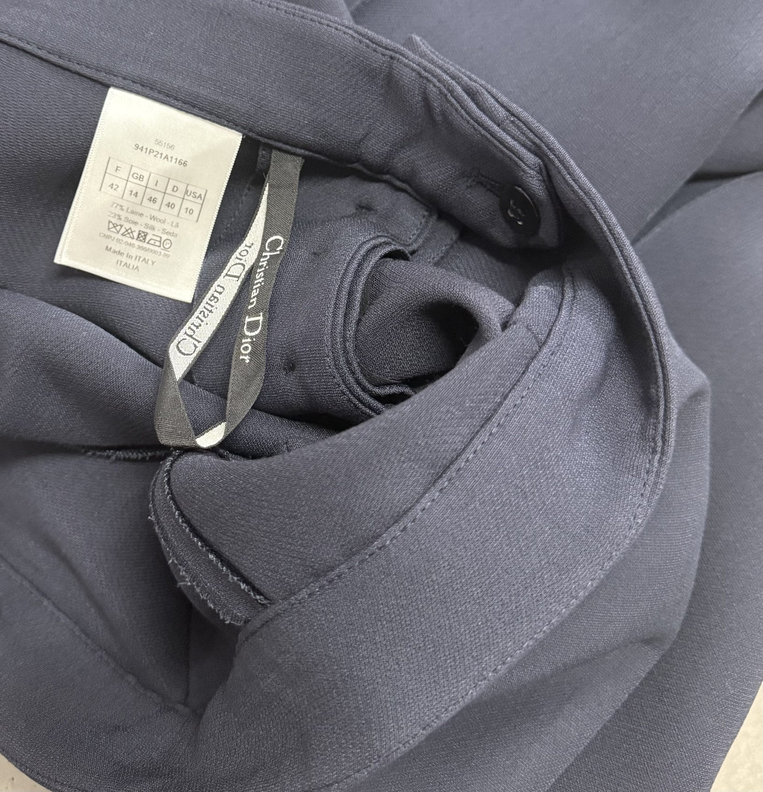 Christian Dior Cropped Wool & Silk Trousers