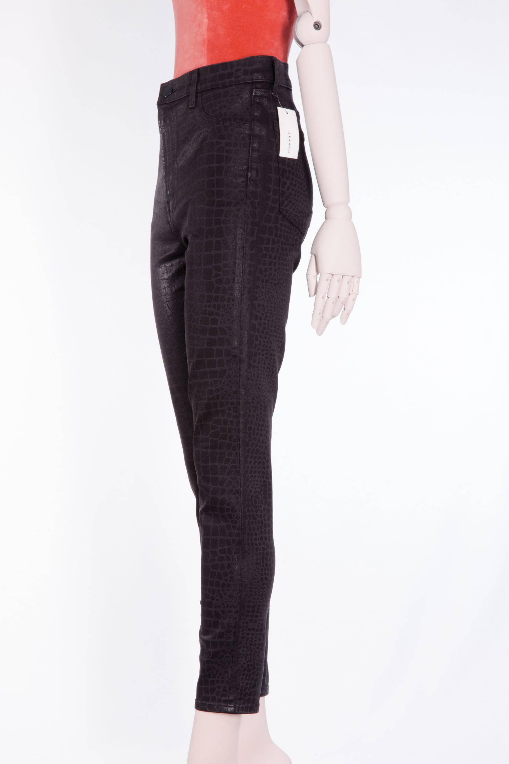 Crocodile-Effect Skinny Jeans by J Brand