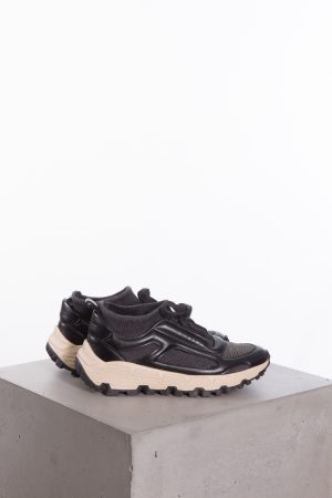 Knit & Leather Sock Sneakers by Brunello Cucinelli Beaded Toe Sock-Style Luxury Sneakers