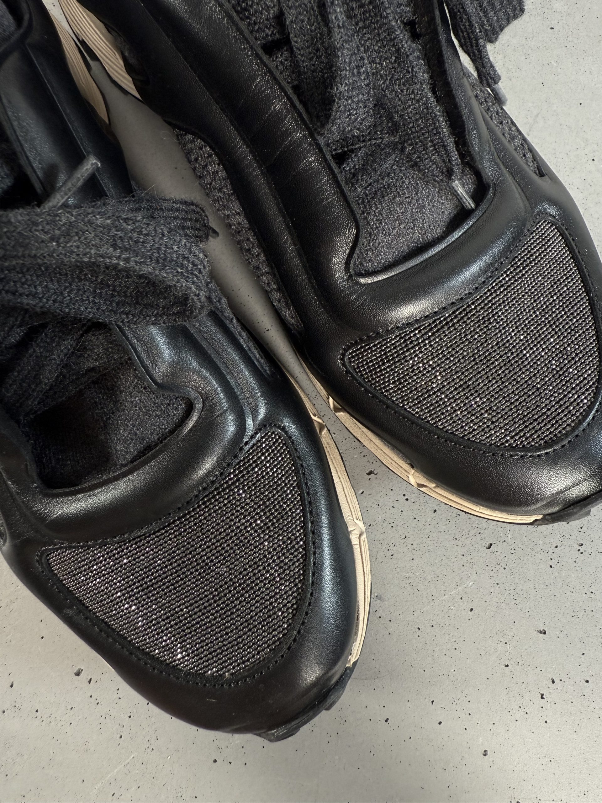 Knit & Leather Sock Sneakers by Brunello Cucinelli Beaded Toe Sock-Style Luxury Sneakers