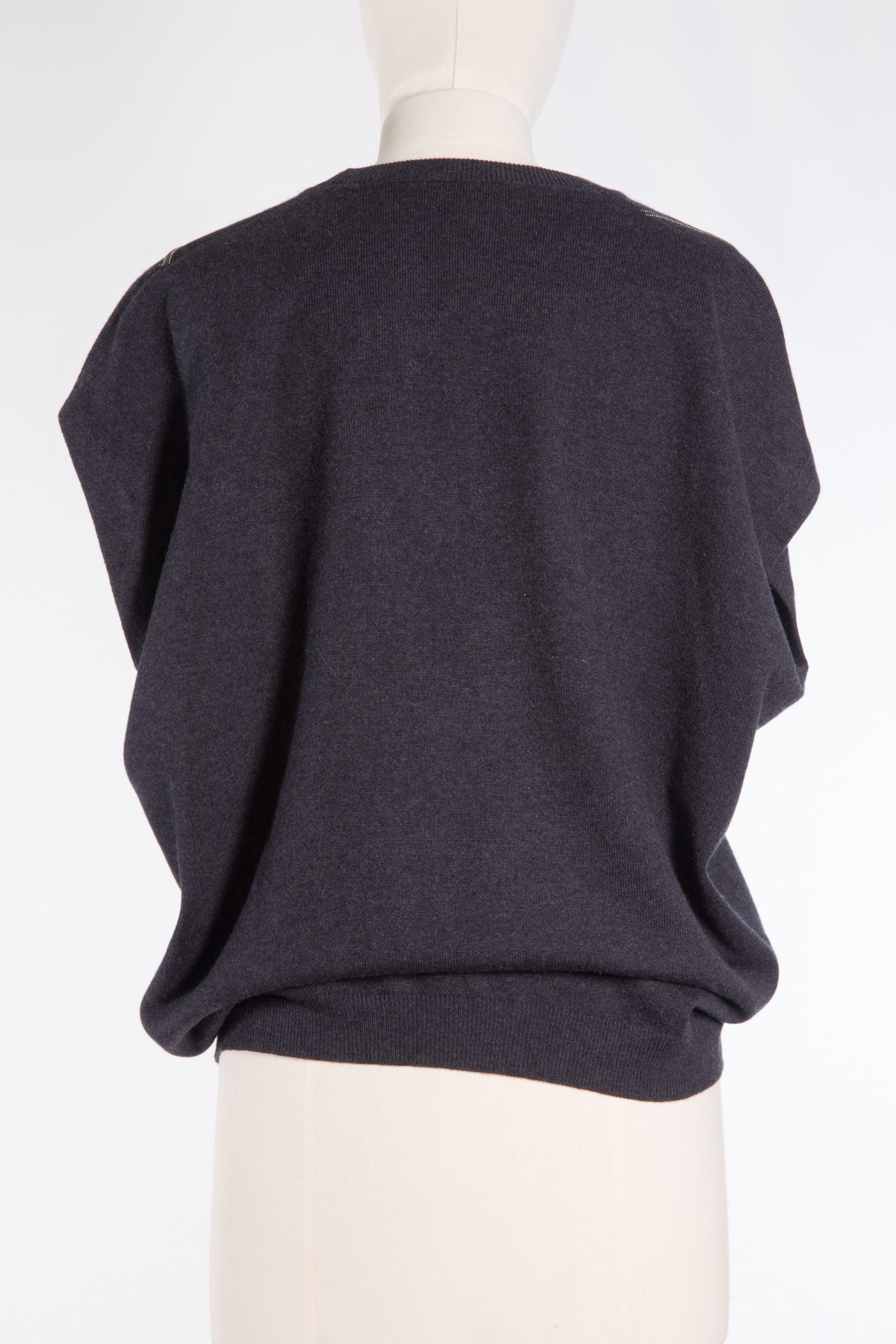 Brunello Cucinelli Graphite cashmere Monili beads vest Brunello Cucinelli Graphite cashmere Monili beads vest