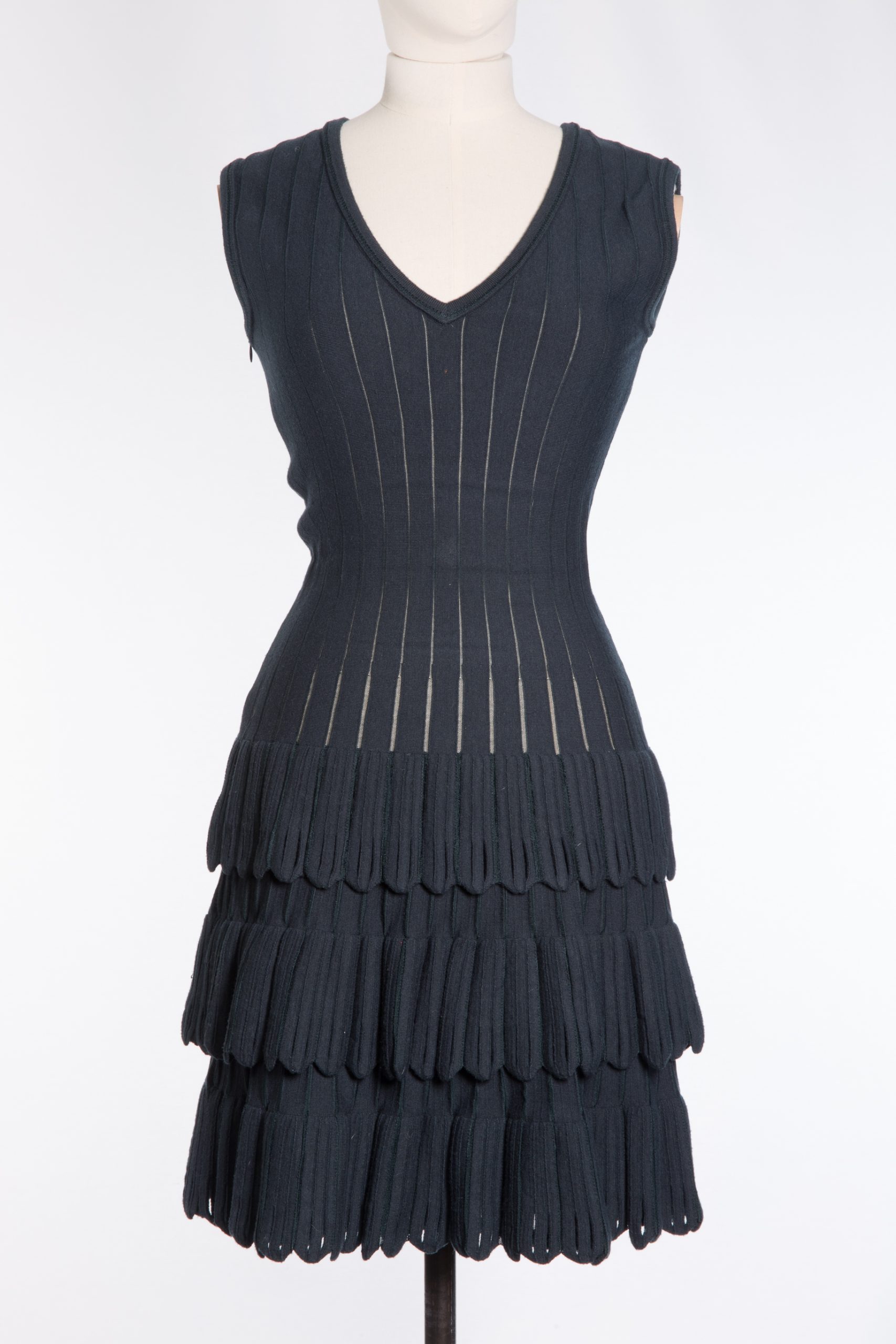Alaia Sculpted Knit Wool Dress