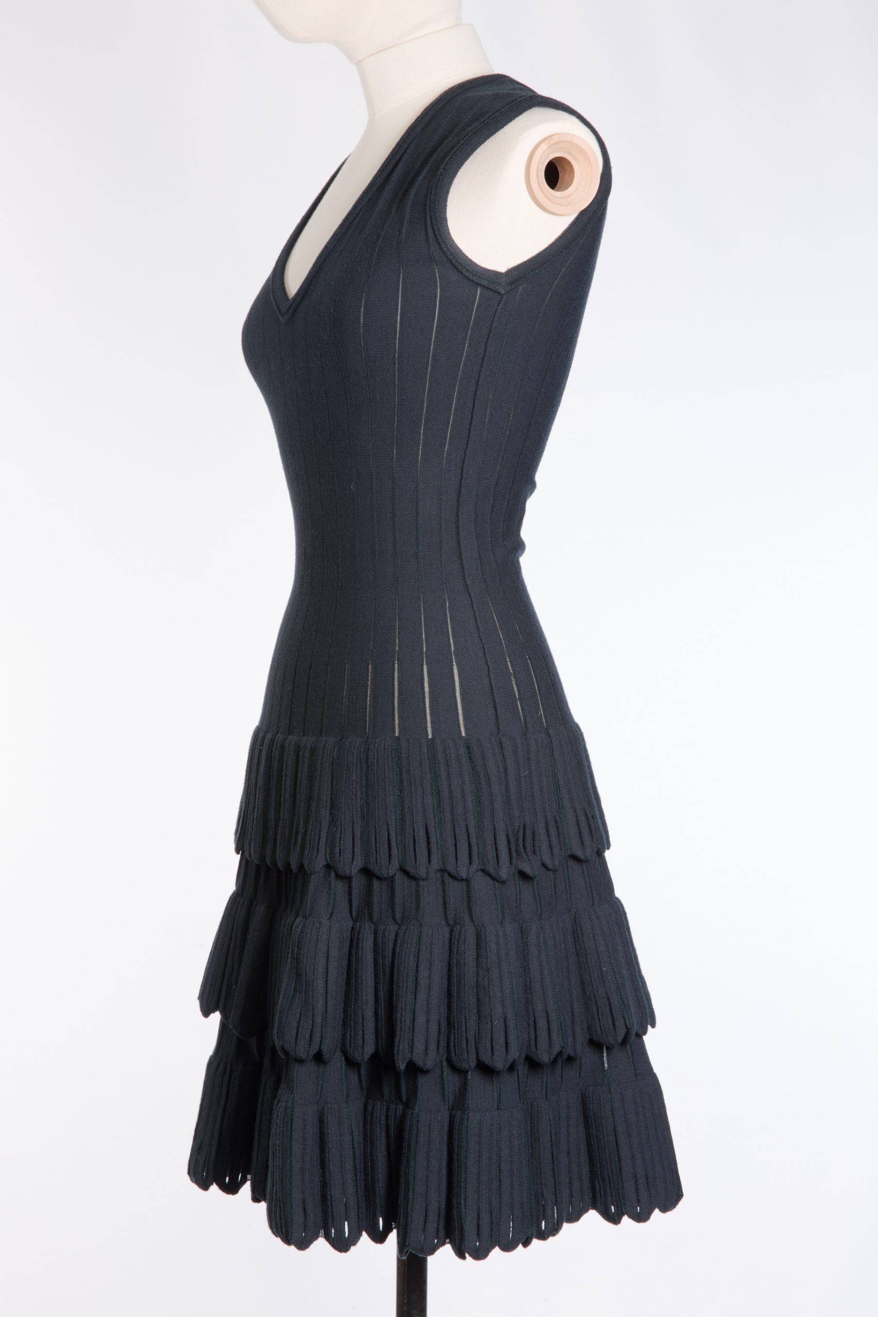 Alaia Sculpted Knit Wool Dress