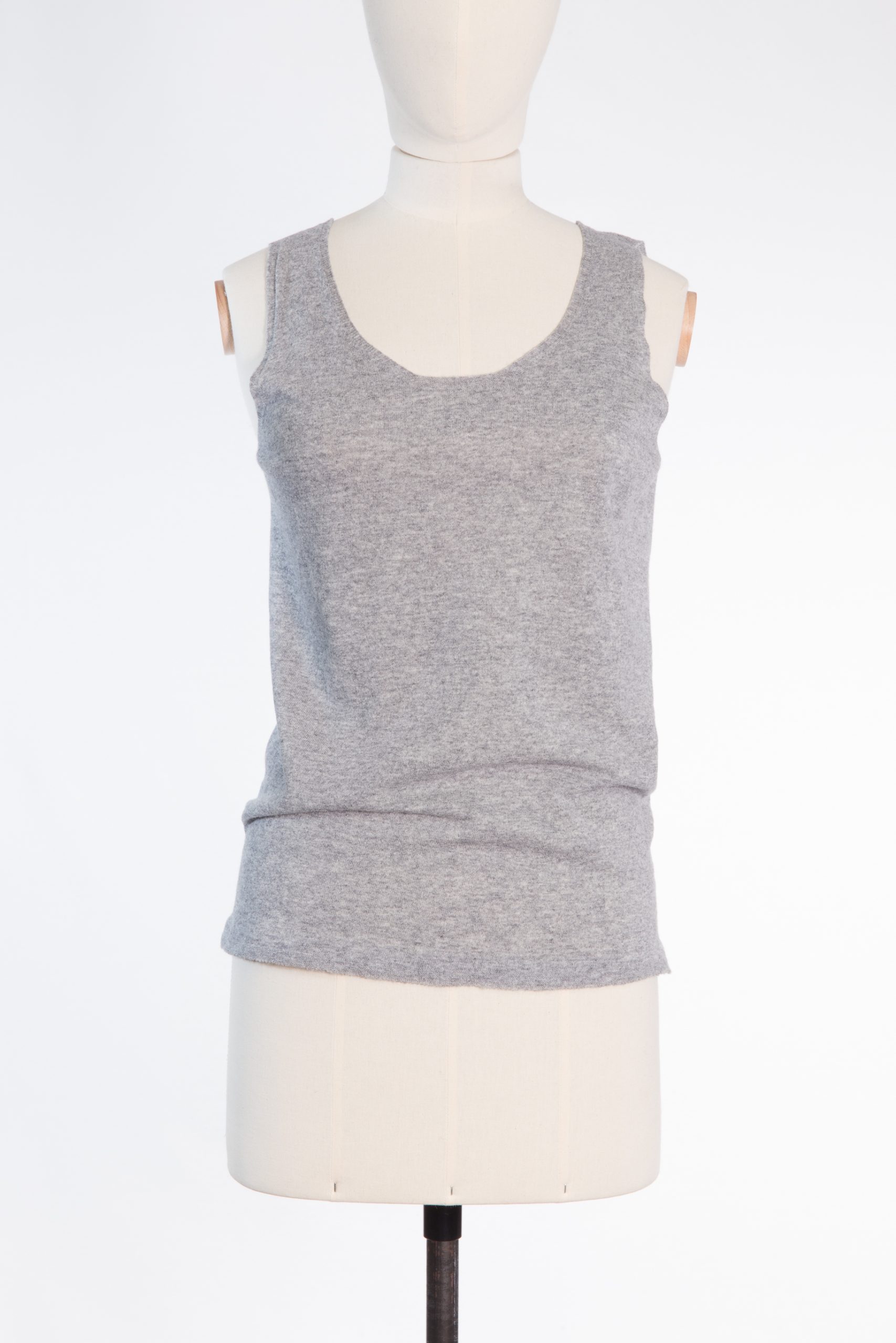 Fabiana Filippi Light Grey Wool Tank Top Fabiana Filippi Light Grey Wool Tank Top