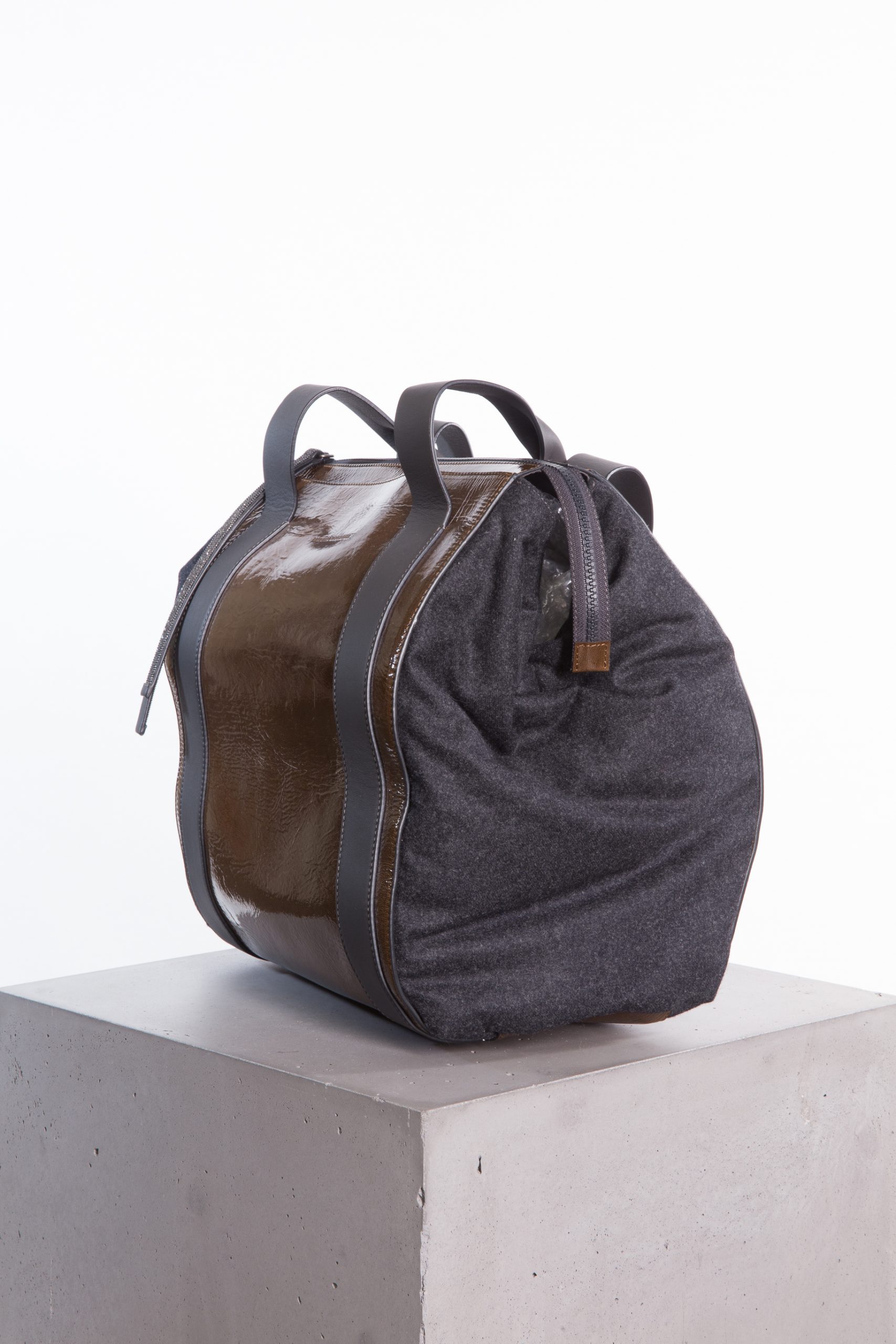 Brunello Cucinelli Beaded Barrel Bag with Leather Zipper Pull Brunello Cucinelli Beaded Barrel Bag with Leather Zipper Pull