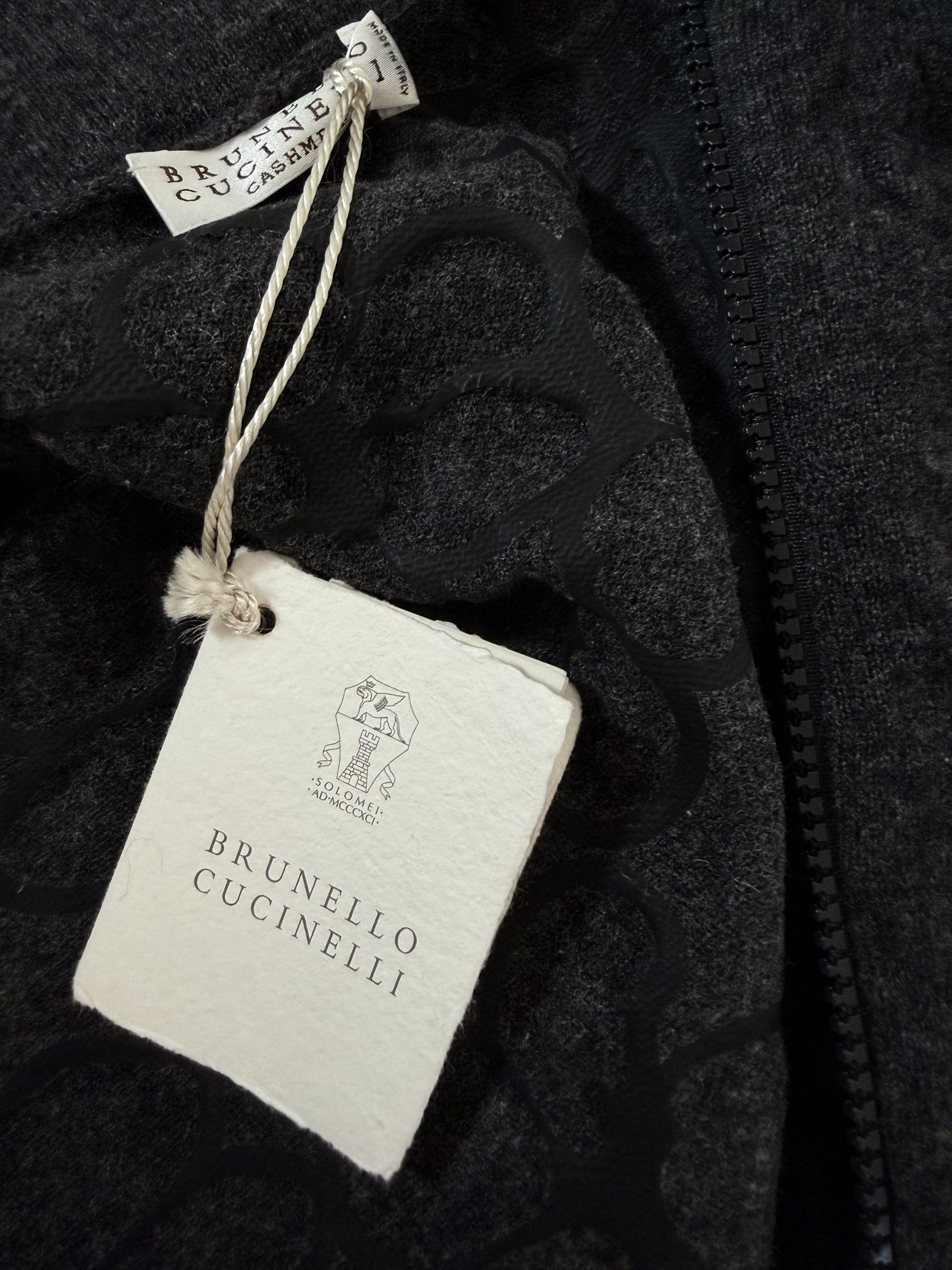 Cropped Cashmere Zip-Up Cardigan with Textured Floral Knit – Brunello Cucinelli