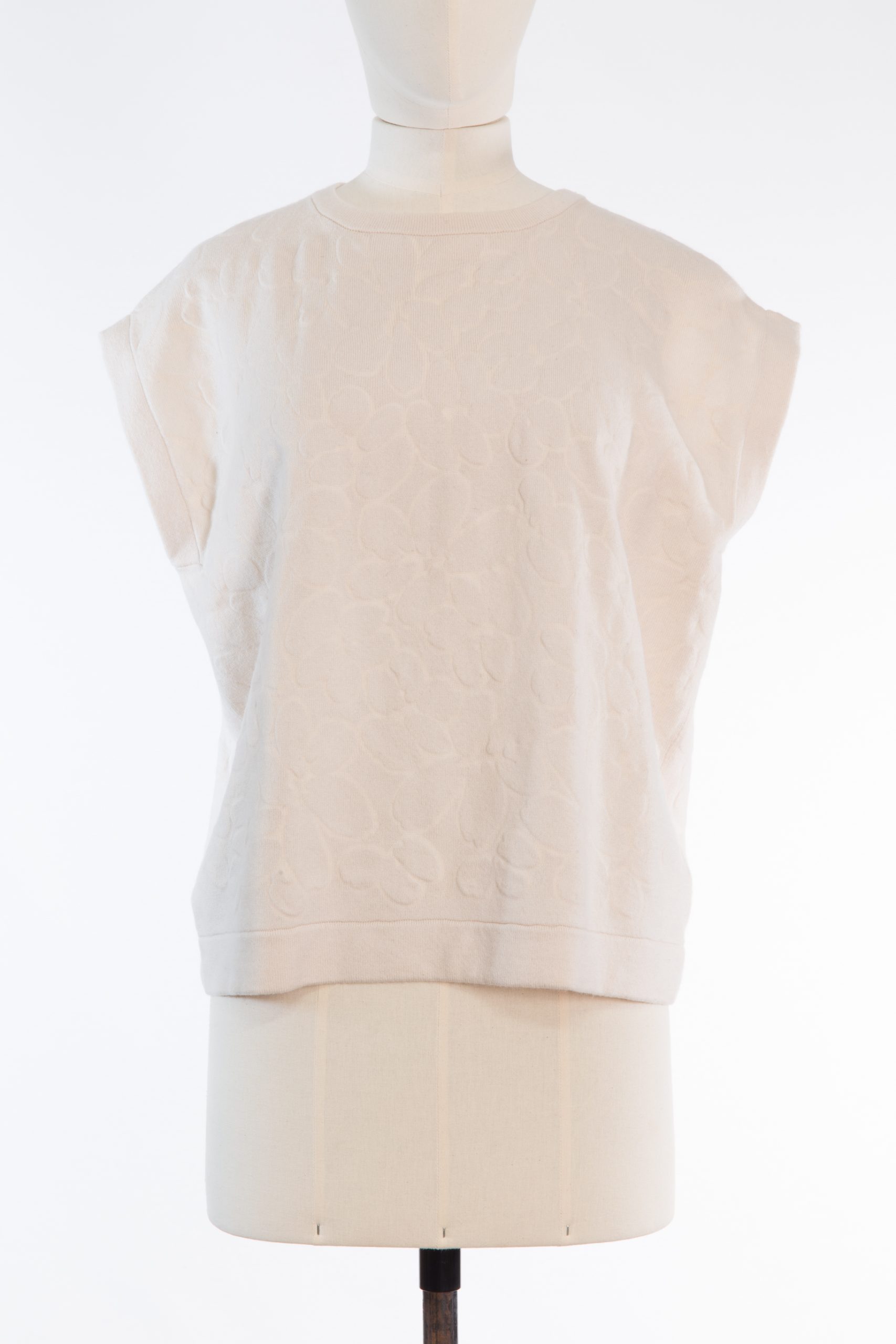 Floral Embossed Cashmere Sleeveless Top Brunello Cucinelli