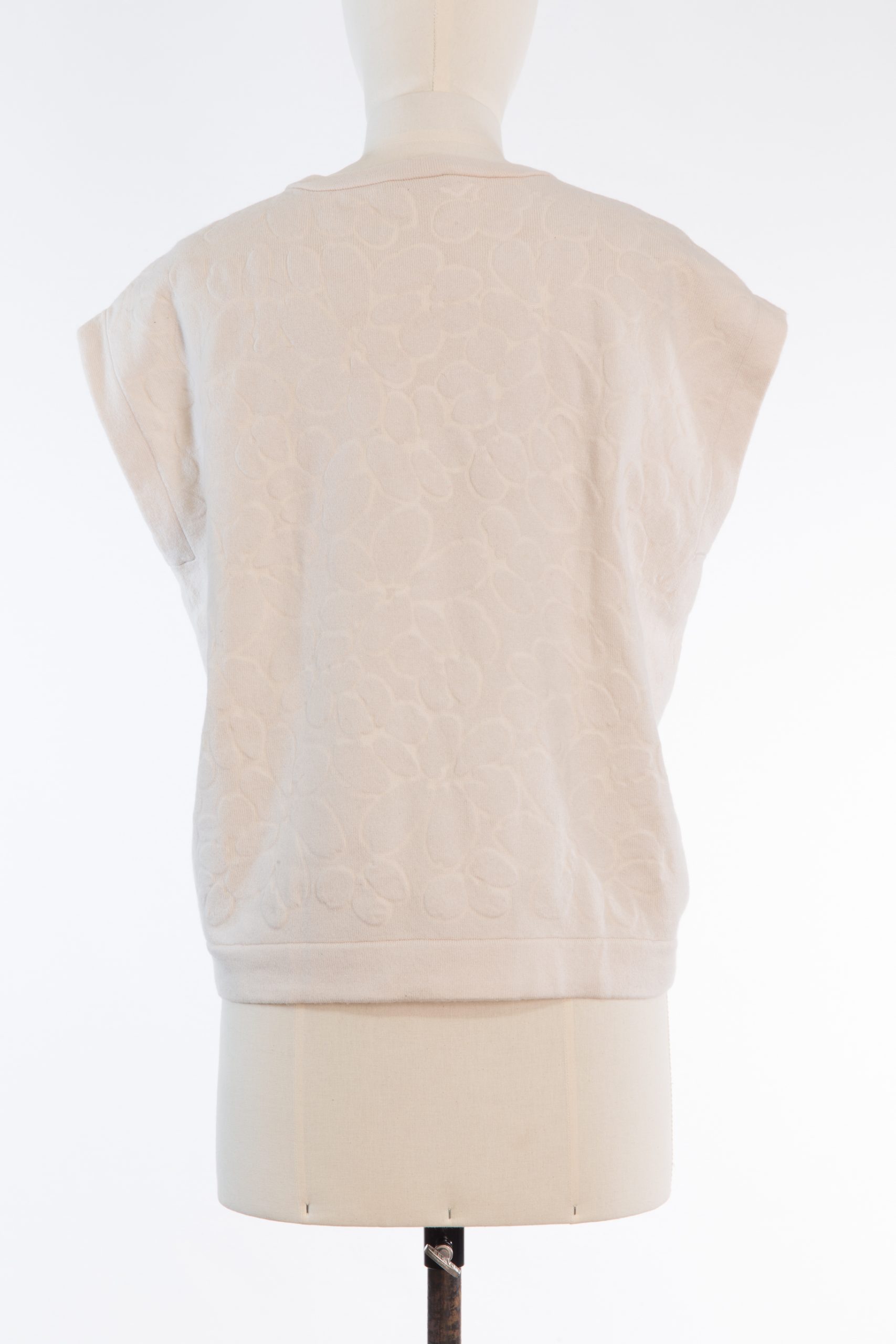Floral Embossed Cashmere Sleeveless Top Brunello Cucinelli