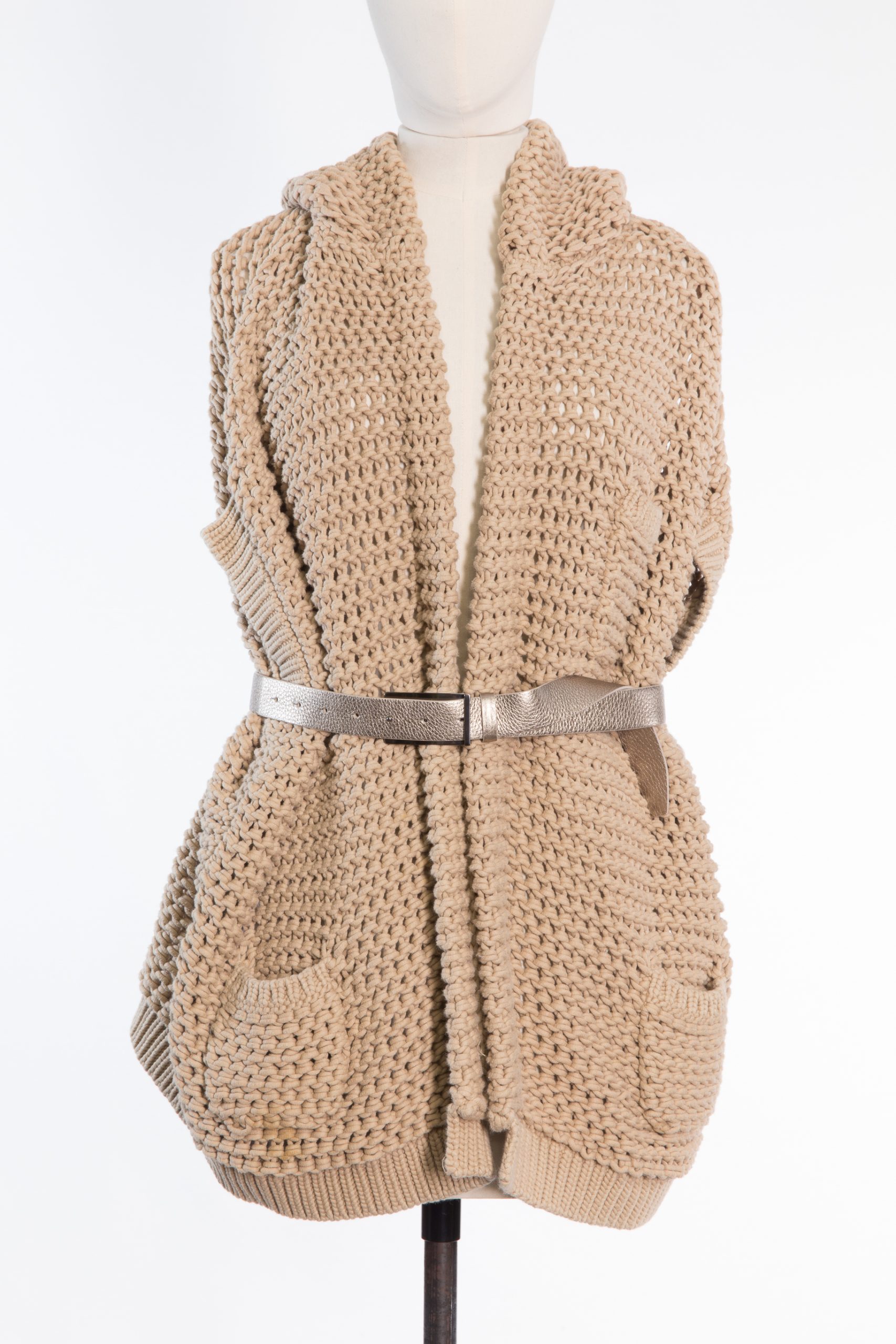 Brunello Cucinelli Oversized Cotton Knit Hooded Cardigan