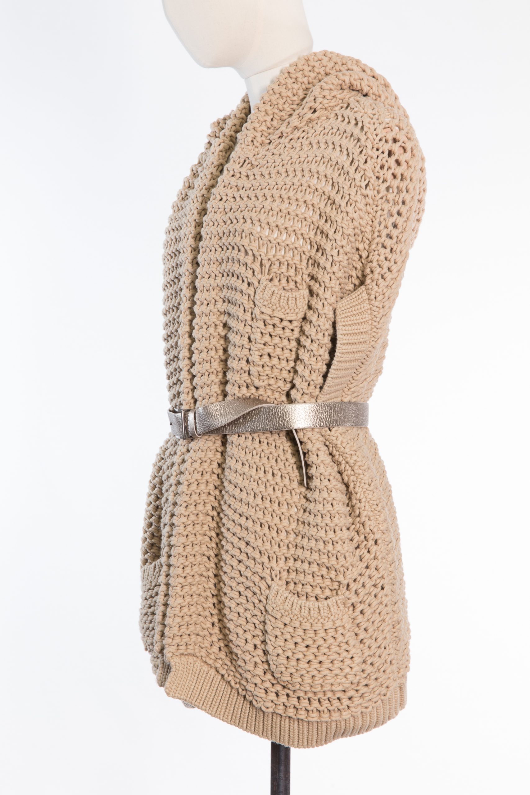 Brunello Cucinelli Oversized Cotton Knit Hooded Cardigan