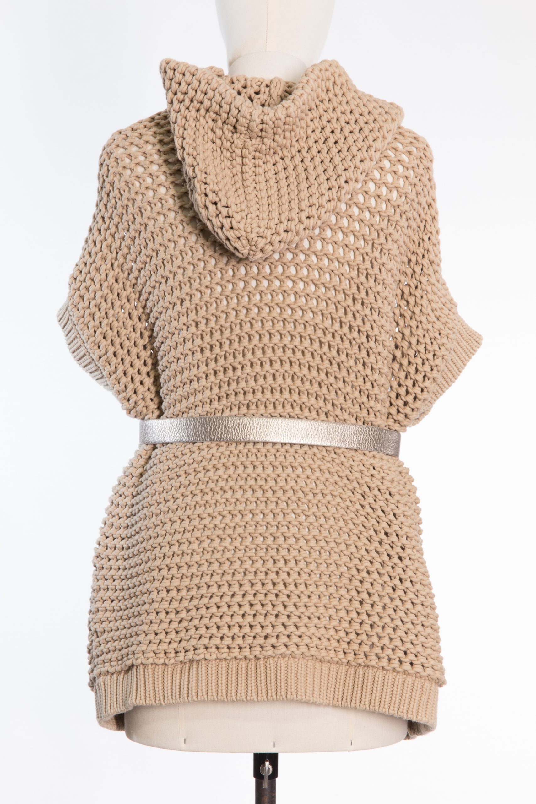 Brunello Cucinelli Oversized Cotton Knit Hooded Cardigan