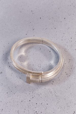 Tiffany & Co. T Timeless Sterling Silver & Diamond Bangle Bracelet