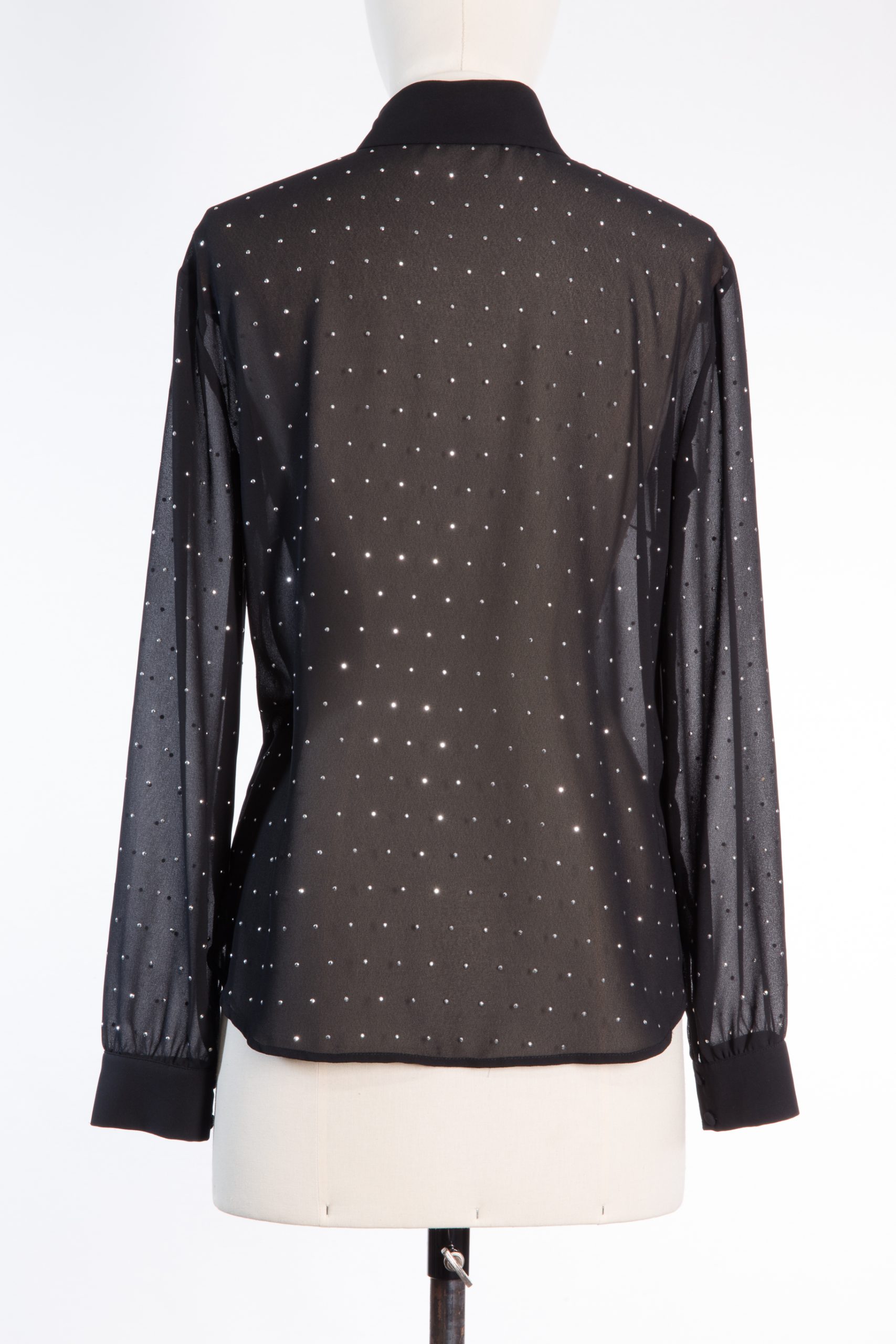 Patrizia Pepe Limited Edition Silk Sheer Blouse with Silver Embellishments