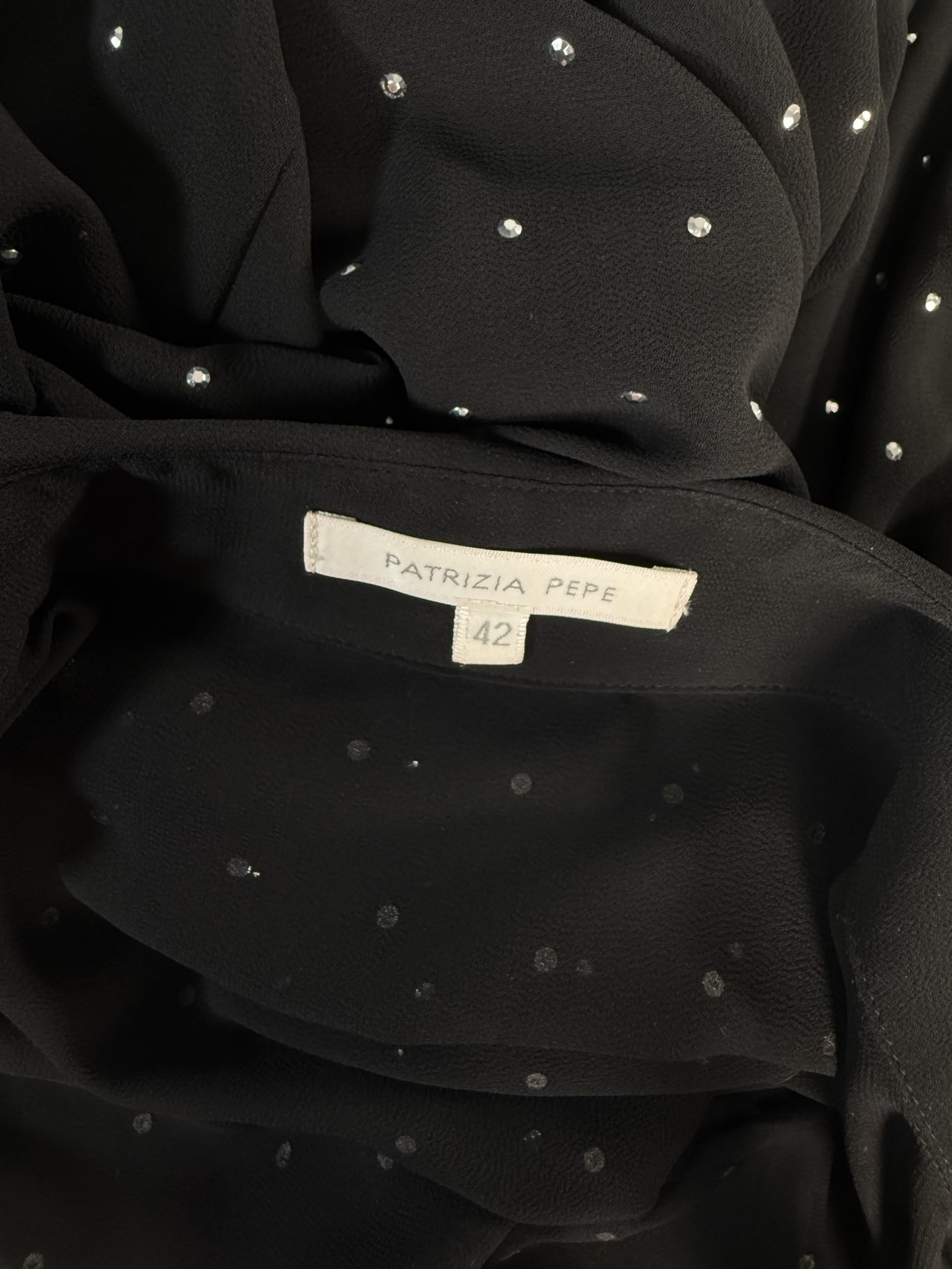 Patrizia Pepe Limited Edition Silk Sheer Blouse with Silver Embellishments