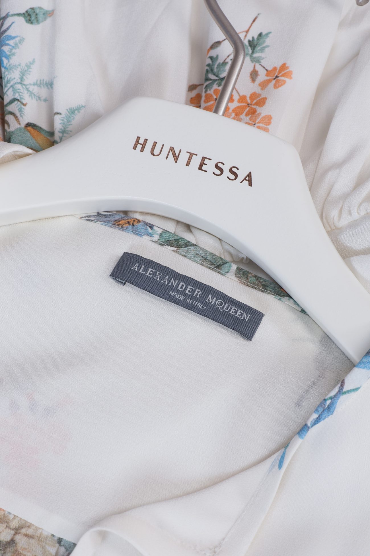 Ruffled hem floral mini dress Alexander McQueen Romantic Silk Floral Dress
