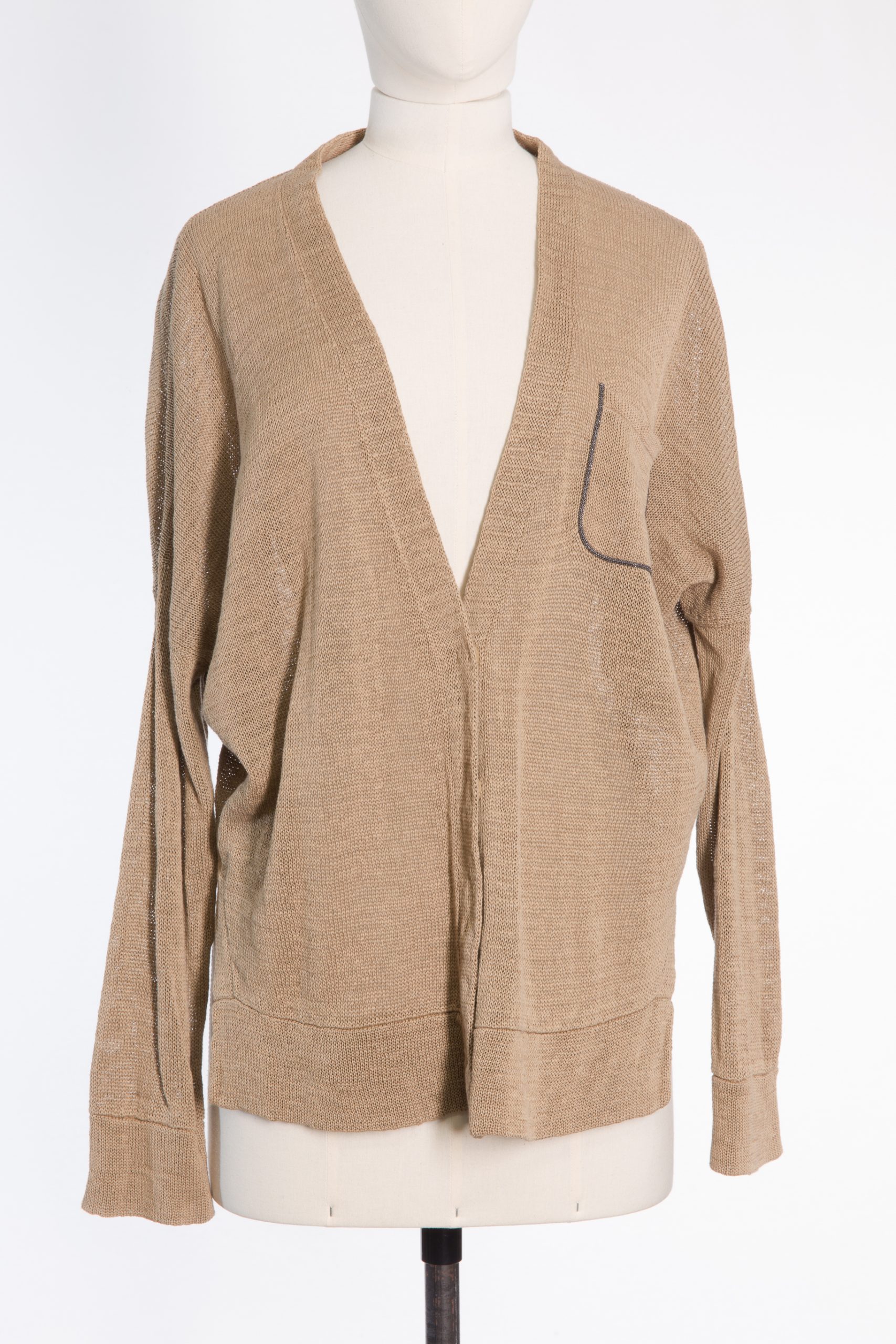 BRUNELLO CUCINELLI Lightweight Cotton Cardigan with Monili Detail