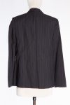 Brunello Cucinelli Black Pinstripe Double-Breasted Blazer with Crystal Floral Embellishment Brunello Cucinelli Black Pinstripe Double-Breasted Blazer with Crystal Floral Embellishment