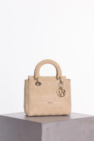 Christian Dior Medium Lady D-Lite Bag Cannage Beige