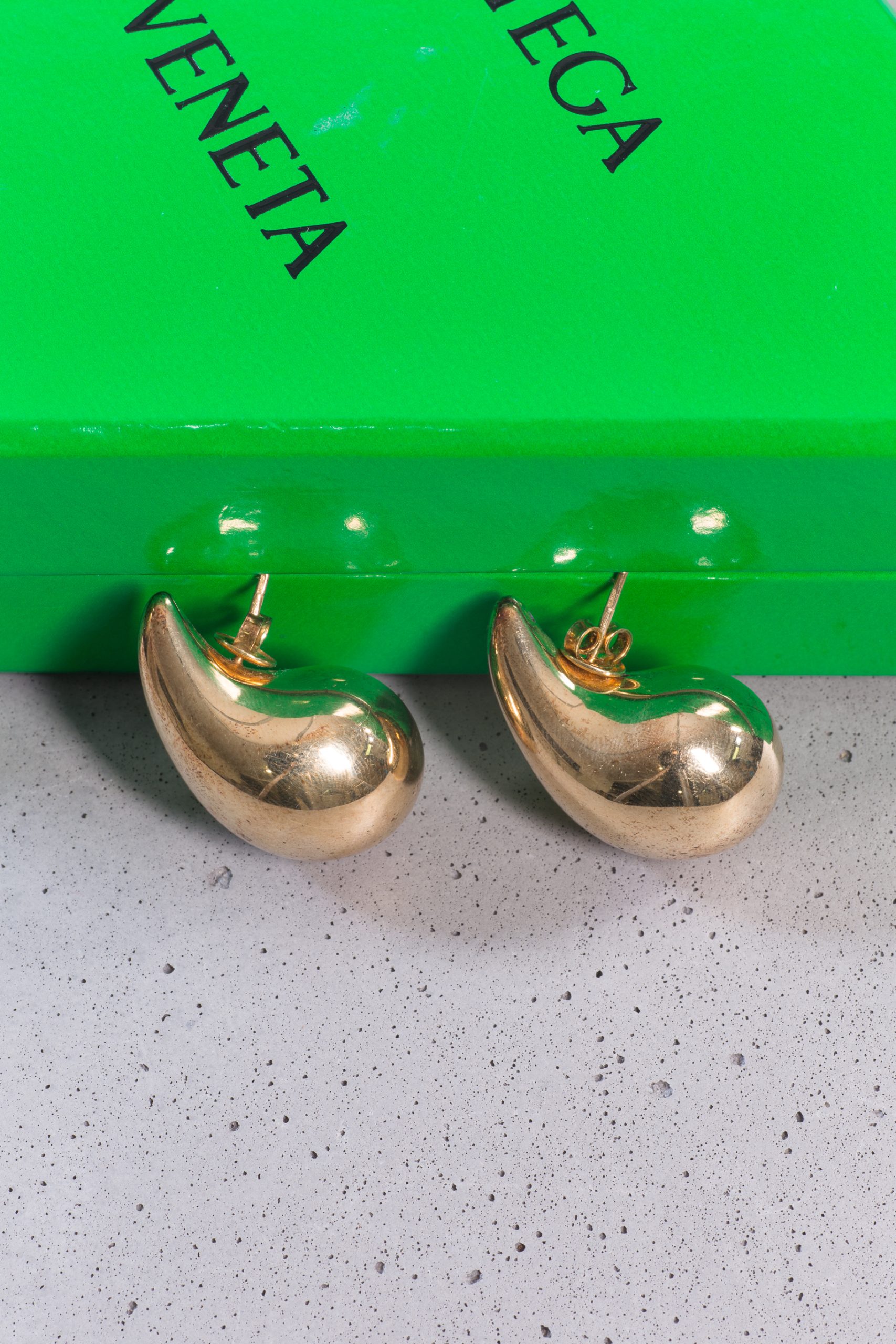 Bottega Veneta Gold Drop Earrings Iconic statement earrings