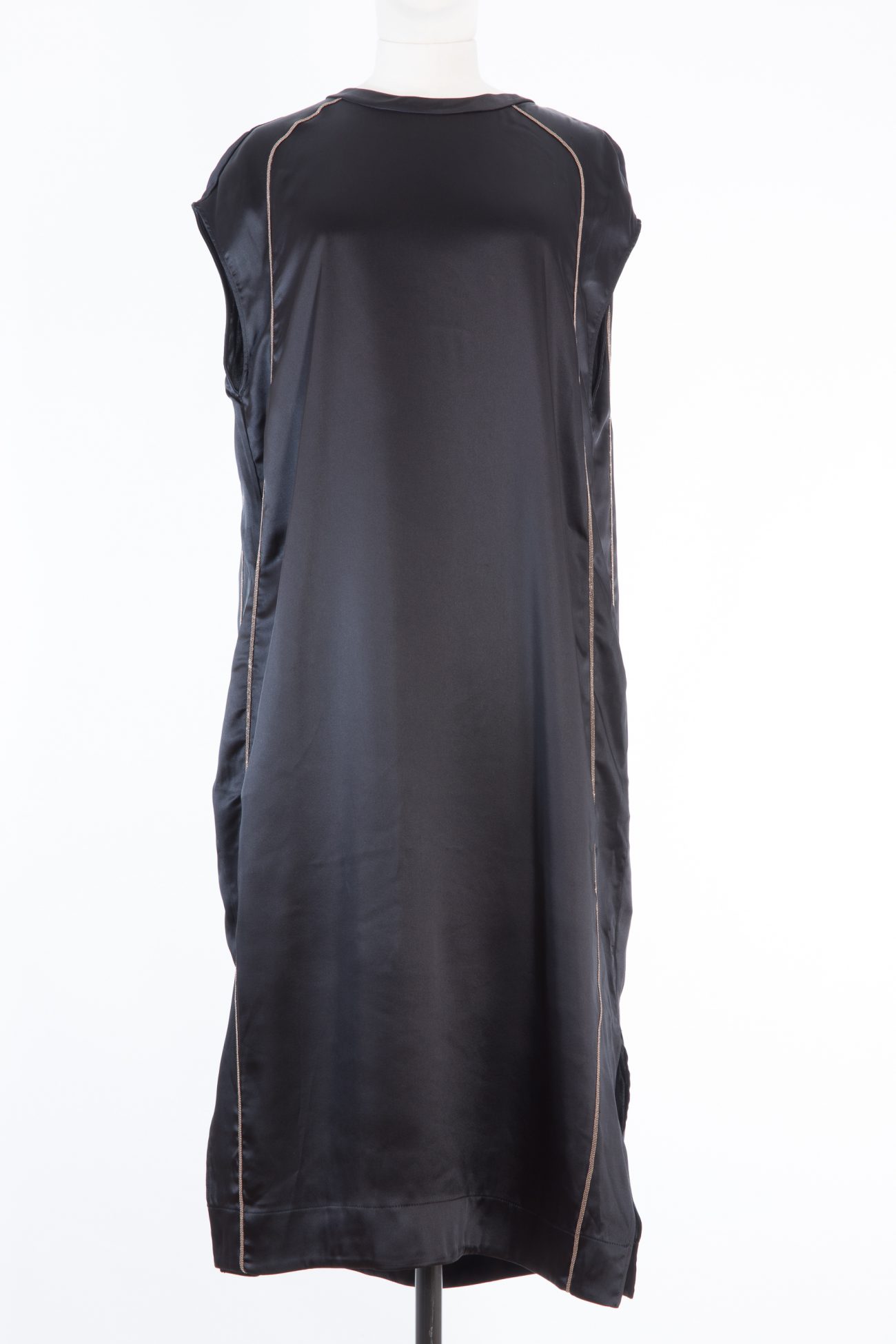 Brunello Cucinelli Dress, Size L Bead-embellished satin midi dress Brunello Cucinelli Dress, Size L Bead-embellished satin midi dress