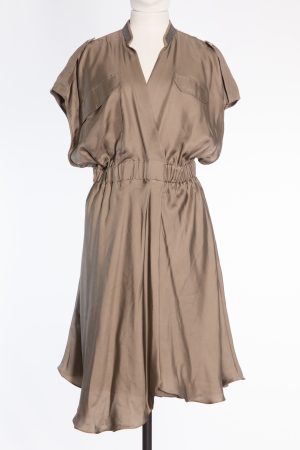 Brunello Cucinelli Silk Monili-Trim Dress