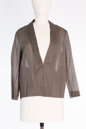 Brunello Cucinelli Sheer Cotton Blouse / Lightweight Jacket