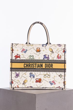 Christian Dior Book Tote Medium Dior Zodiac Embroidery