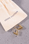 Louis Vuitton Limited Edition Gold-Tone V Hoop Earrings Louis Vuitton Limited Edition Gold-Tone V Hoop Earrings