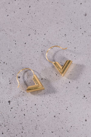 Louis Vuitton Limited Edition Gold-Tone V Hoop Earrings