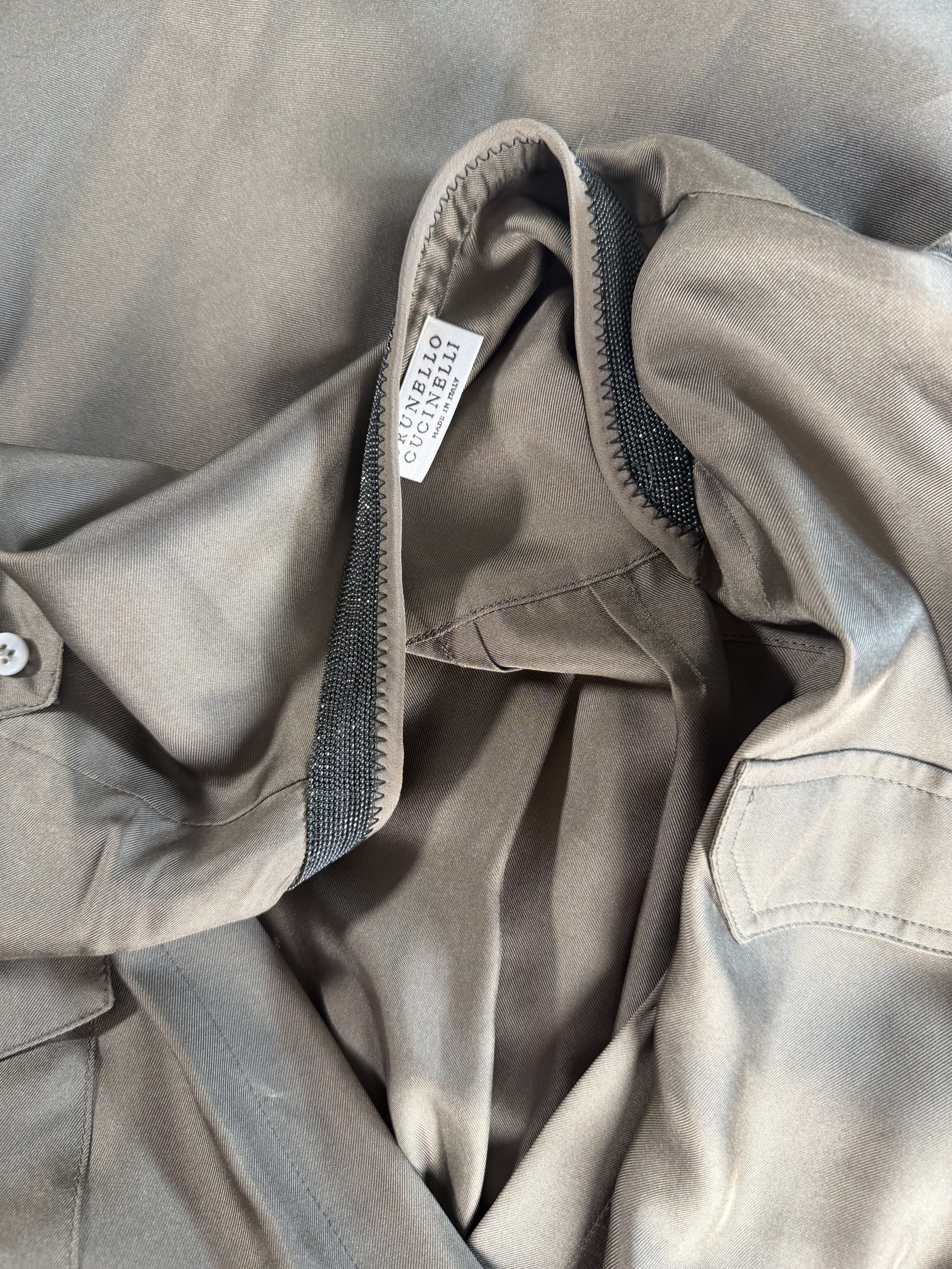 Brunello Cucinelli Silk Monili-Trim Dress