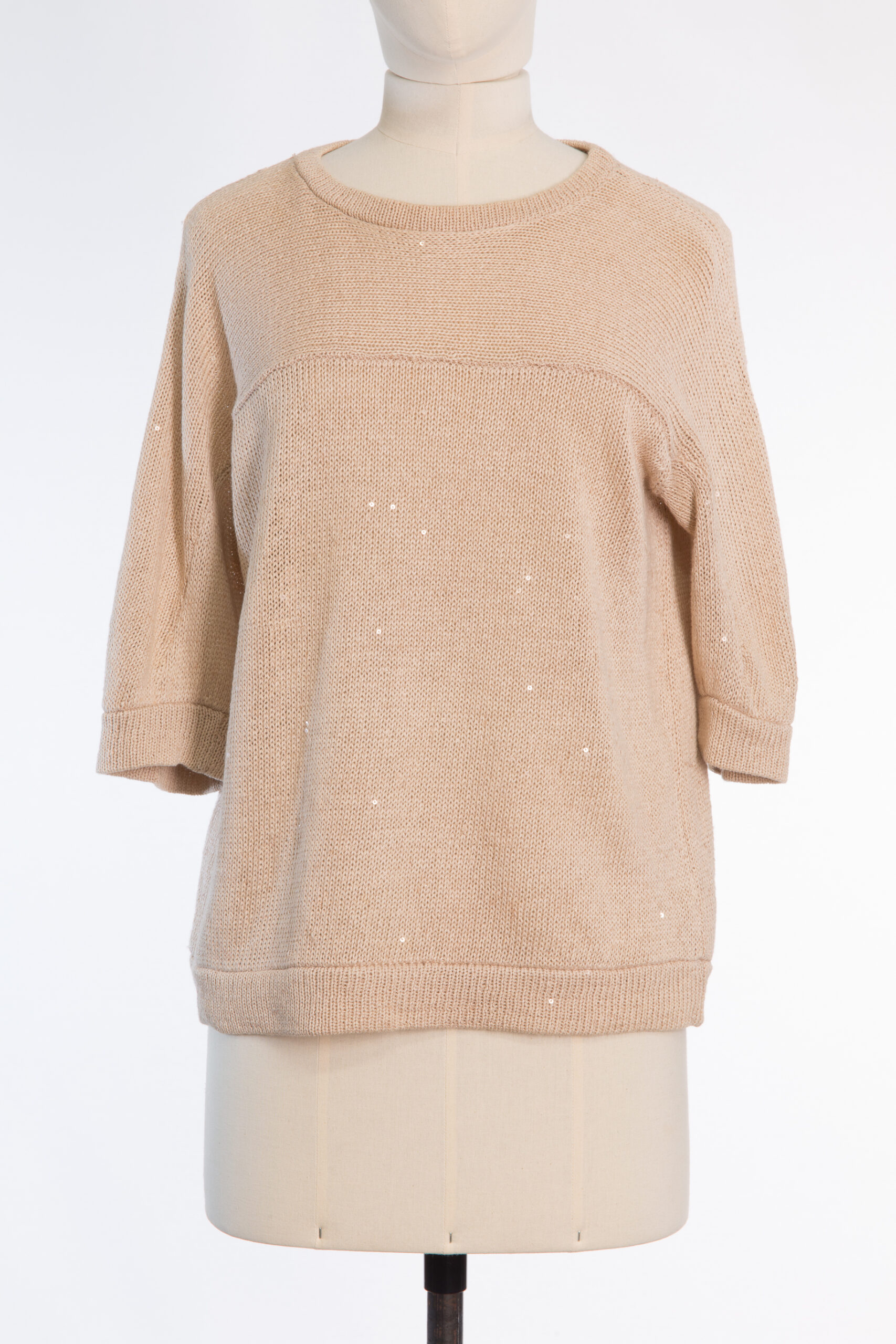 Brunello Cucinelli Cotton & Linen Sequin Knit Sweater