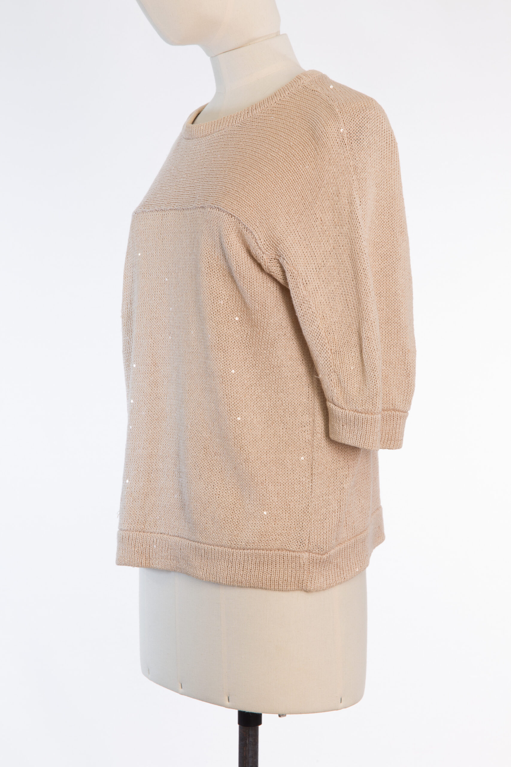 Brunello Cucinelli Cotton & Linen Sequin Knit Sweater