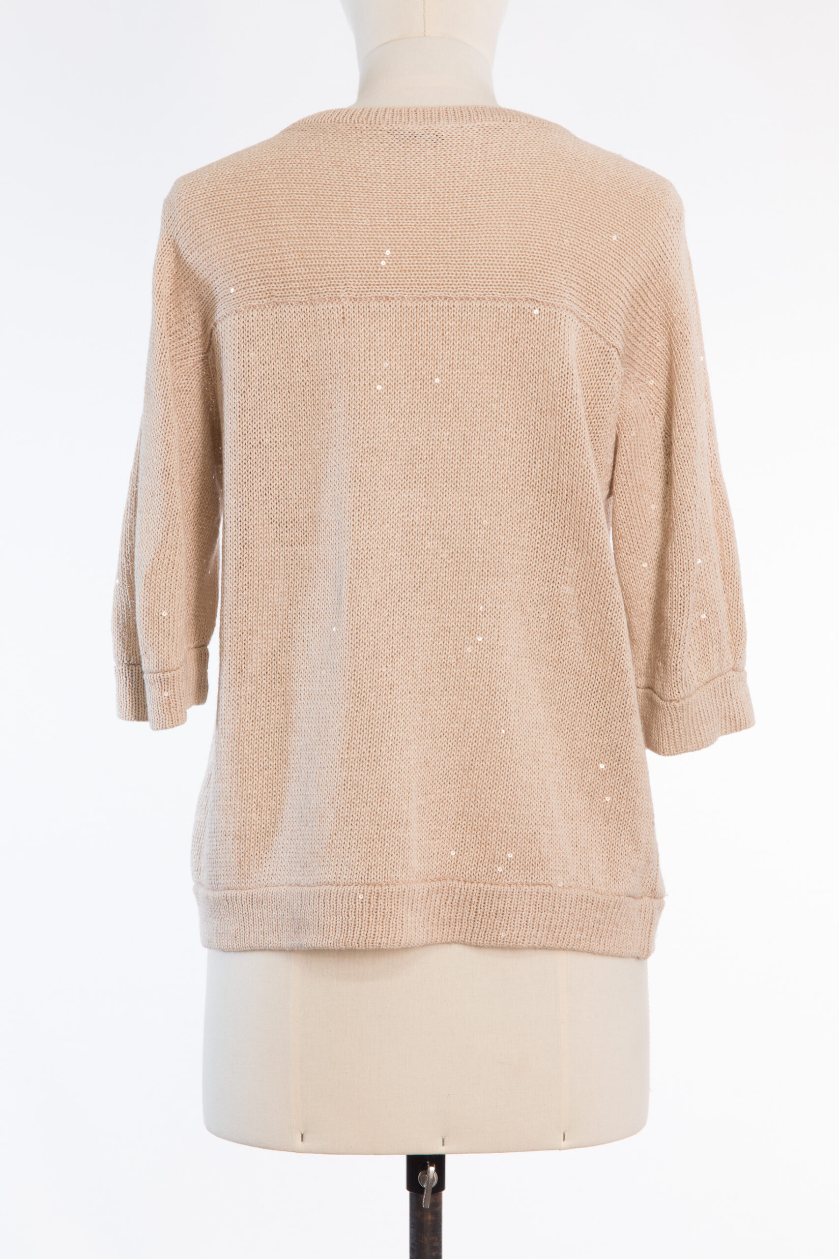 Brunello Cucinelli Cotton & Linen Sequin Knit Sweater