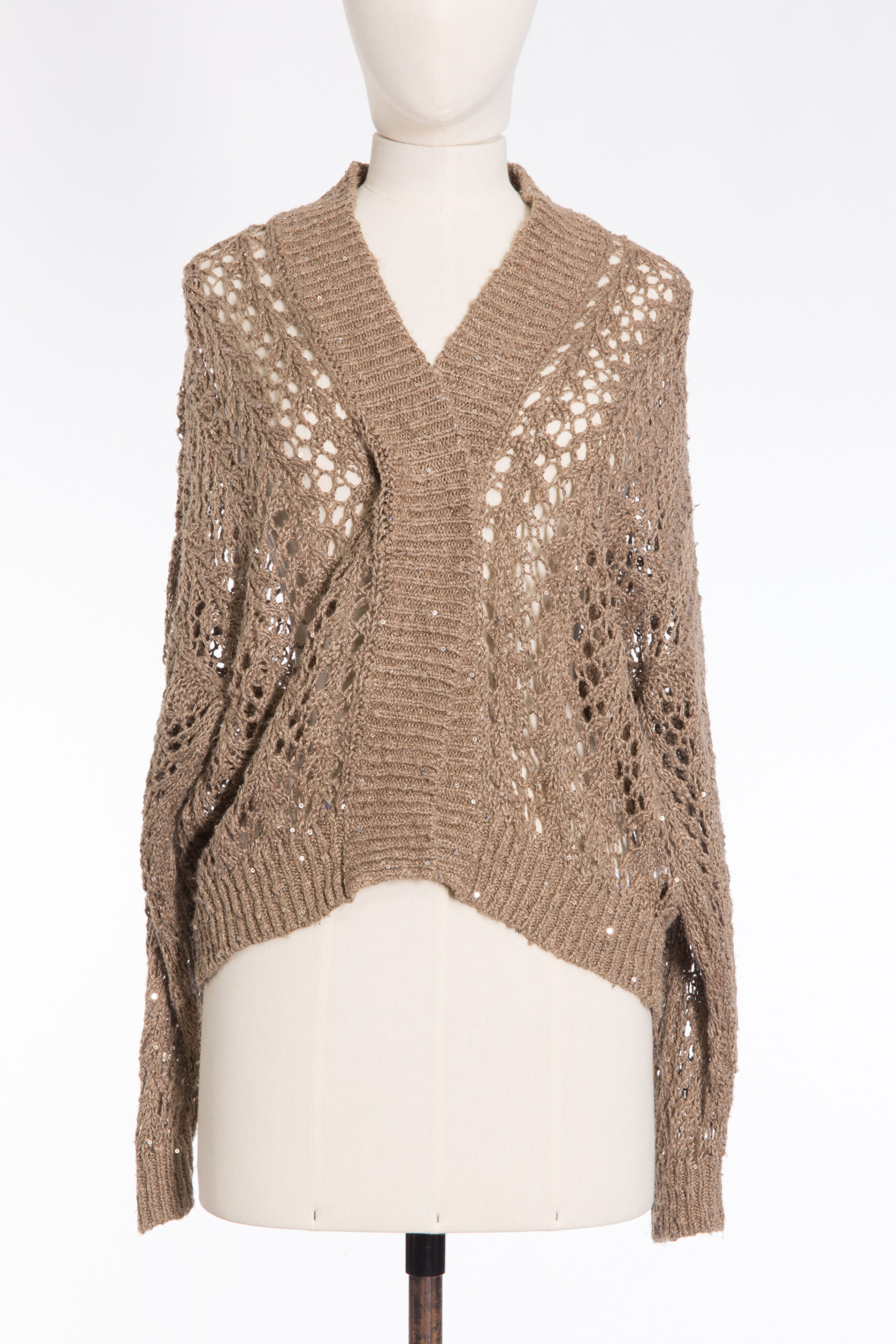 Brunello Cucinelli Sequin-Embellished Linen & Silk Open-Knit Cardigan Brunello Cucinelli Sequin-Embellished Linen & Silk Open-Knit Cardigan