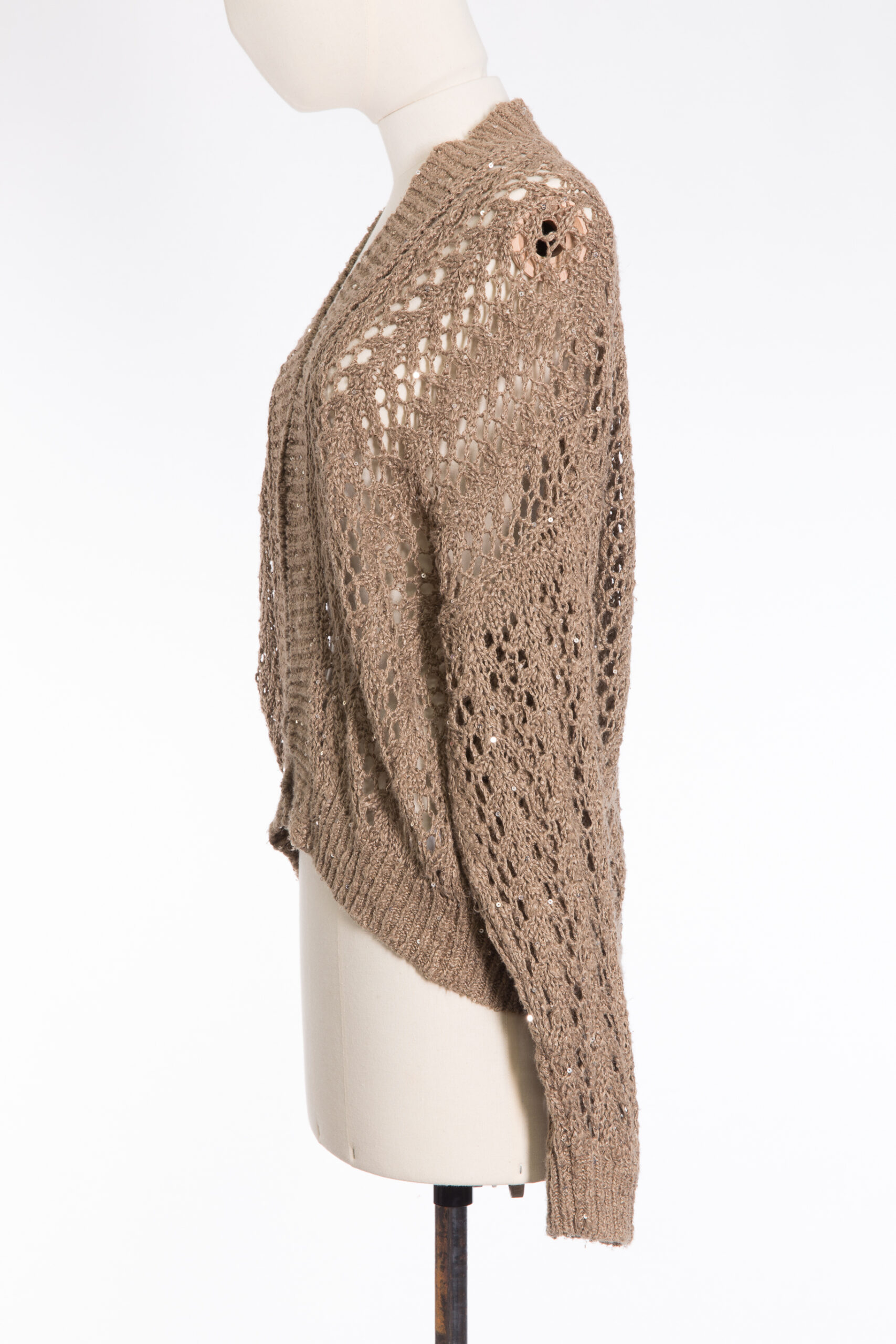 Brunello Cucinelli Sequin-Embellished Linen & Silk Open-Knit Cardigan Brunello Cucinelli Sequin-Embellished Linen & Silk Open-Knit Cardigan