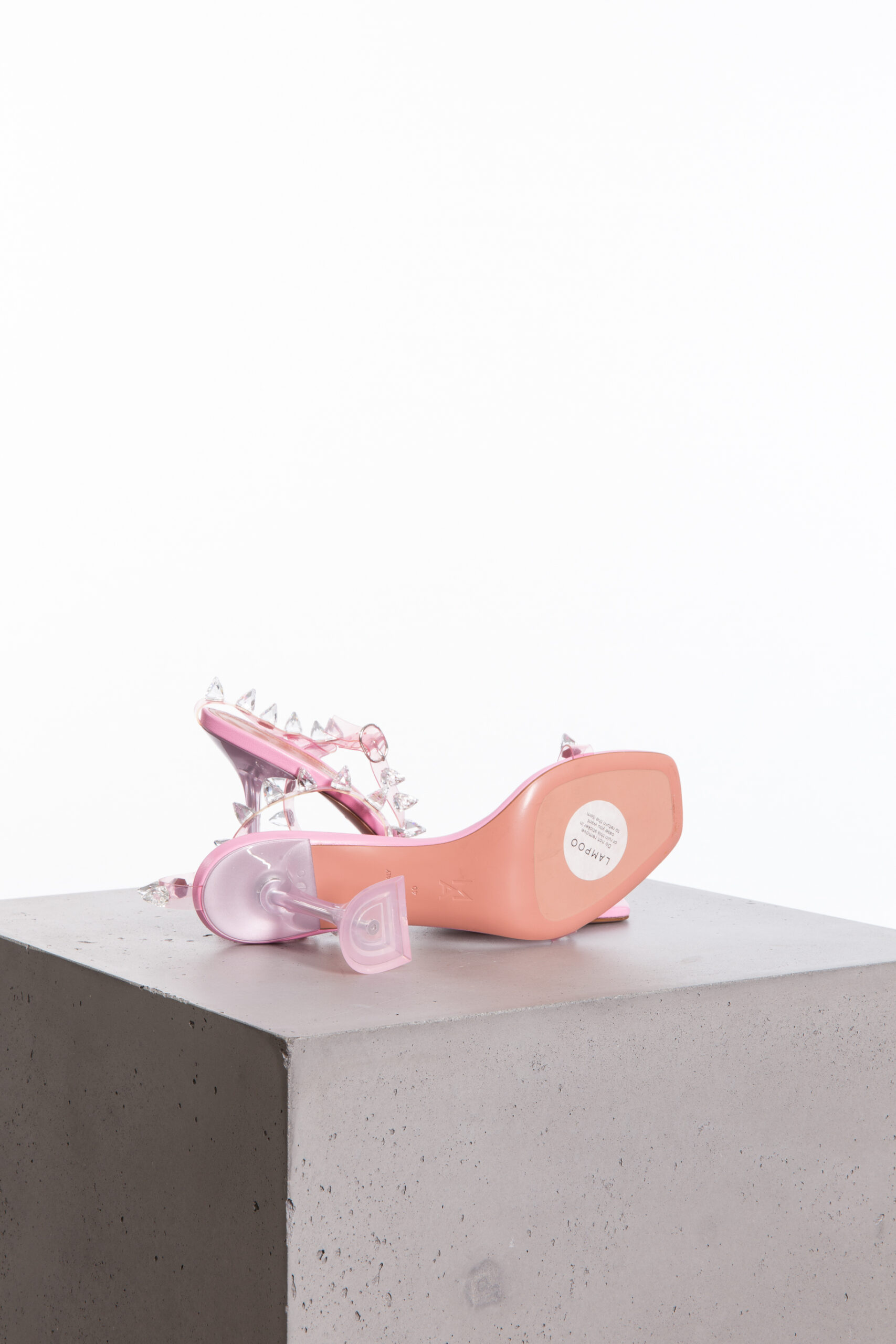 Amina Muaddi Julia glass spike-embellished heeled PVC sandals Amina Muaddi Julia glass spike-embellished heeled PVC sandals