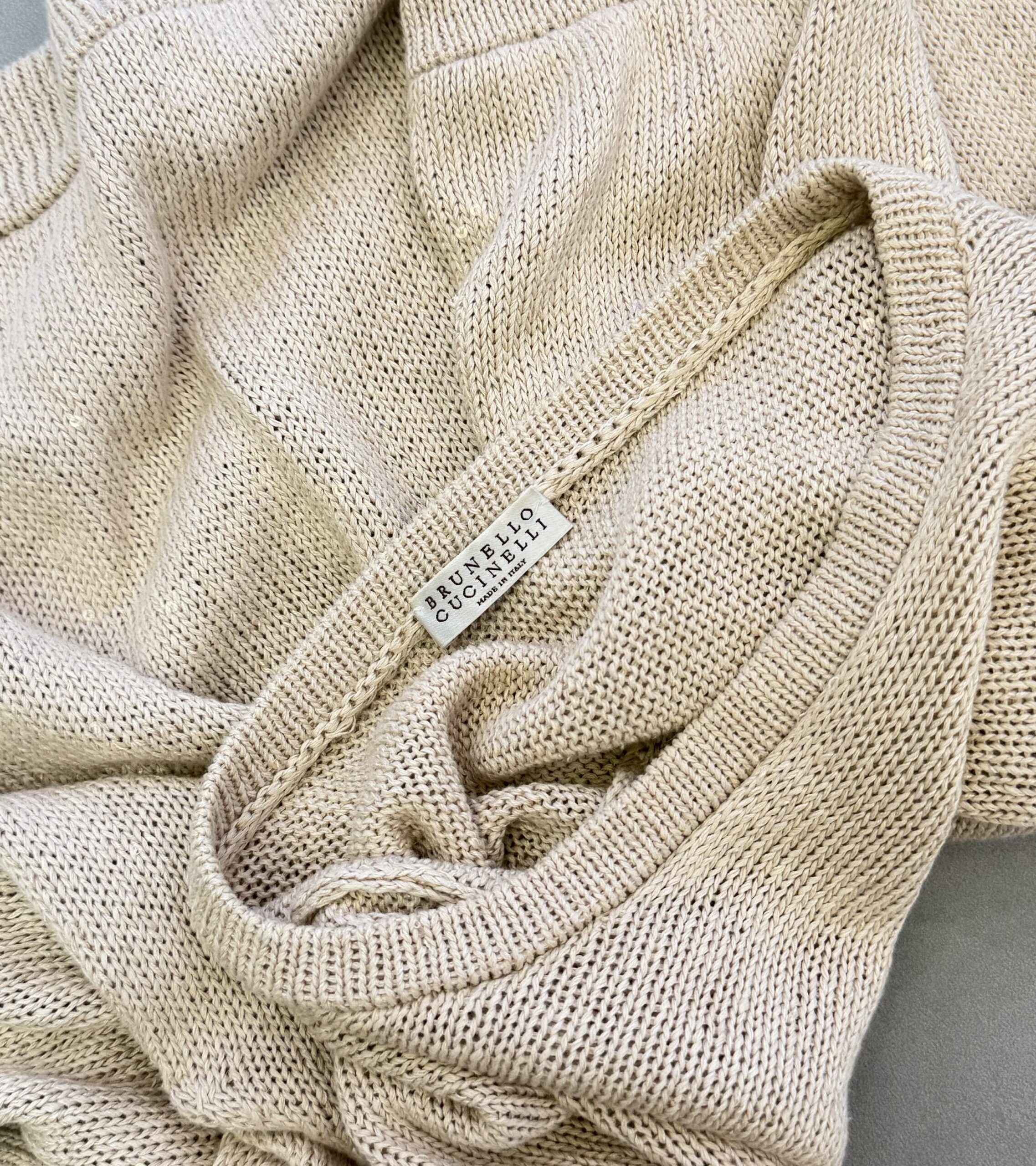 Brunello Cucinelli Cotton & Linen Sequin Knit Sweater