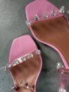 Amina Muaddi Julia glass spike-embellished heeled PVC sandals Amina Muaddi Julia glass spike-embellished heeled PVC sandals