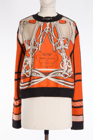 Hermes Brides de Gala-silk & cashmere knit top