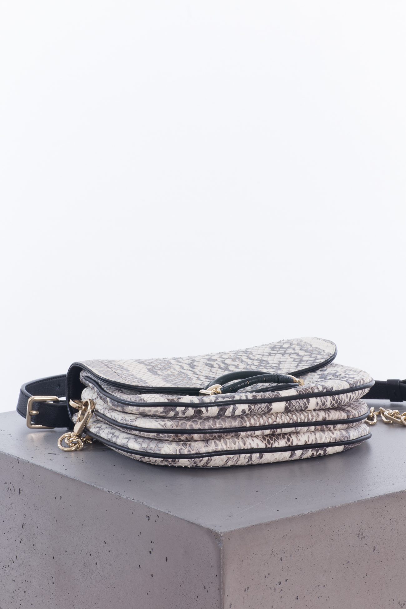 TOD’S T-RING CROSSBODY PYTHON LEATHER BAG